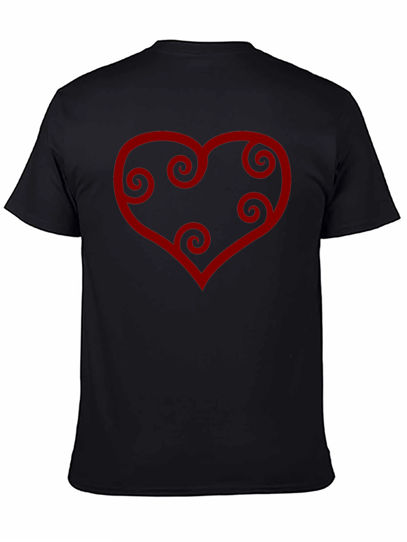 Heart Swirl Graphic Tee - Black Casual Shirt