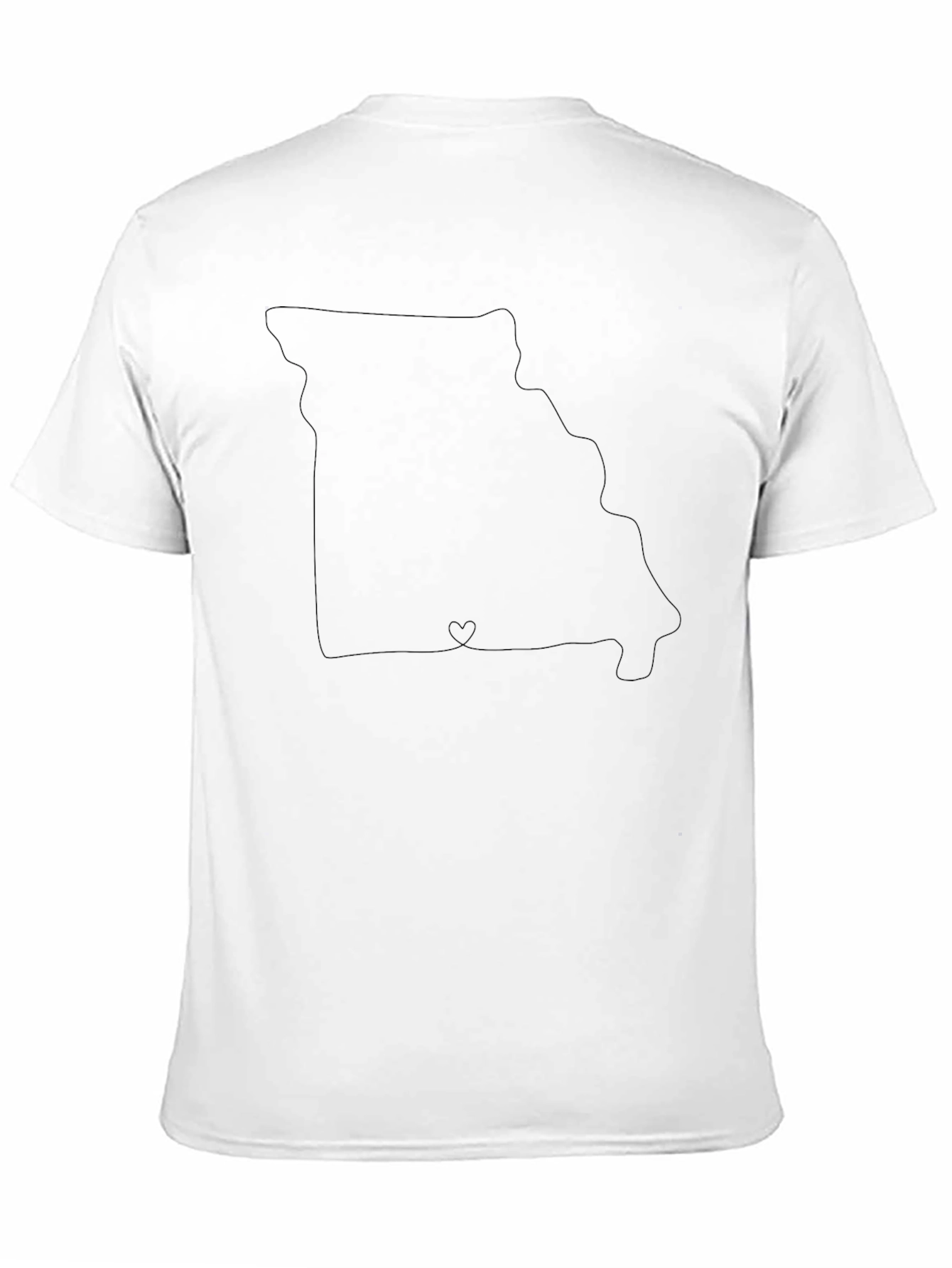 Missouri State Outline Heart T-Shirt