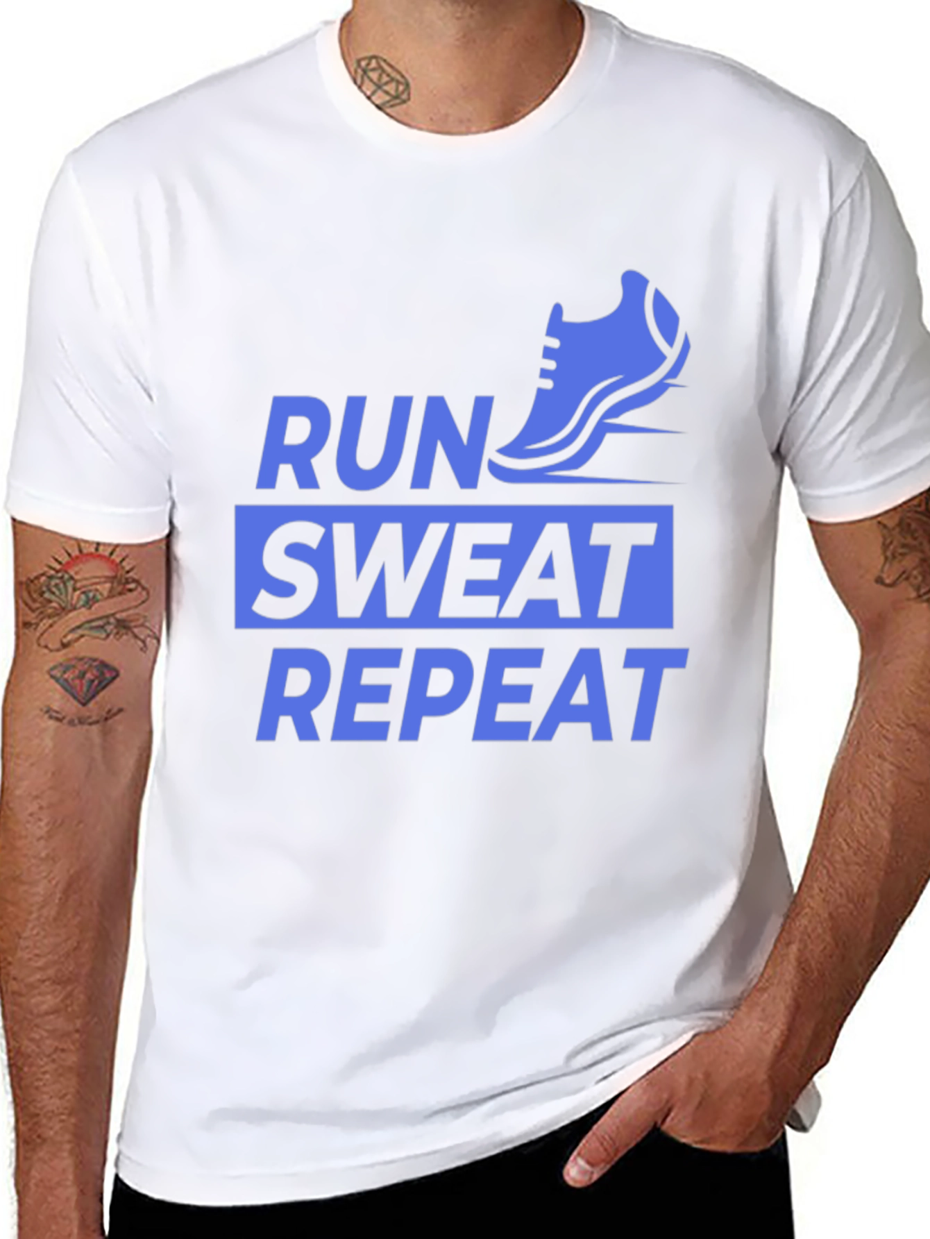 Run Sweat Repeat Graphic Tee - Active Lifestyle Shirt