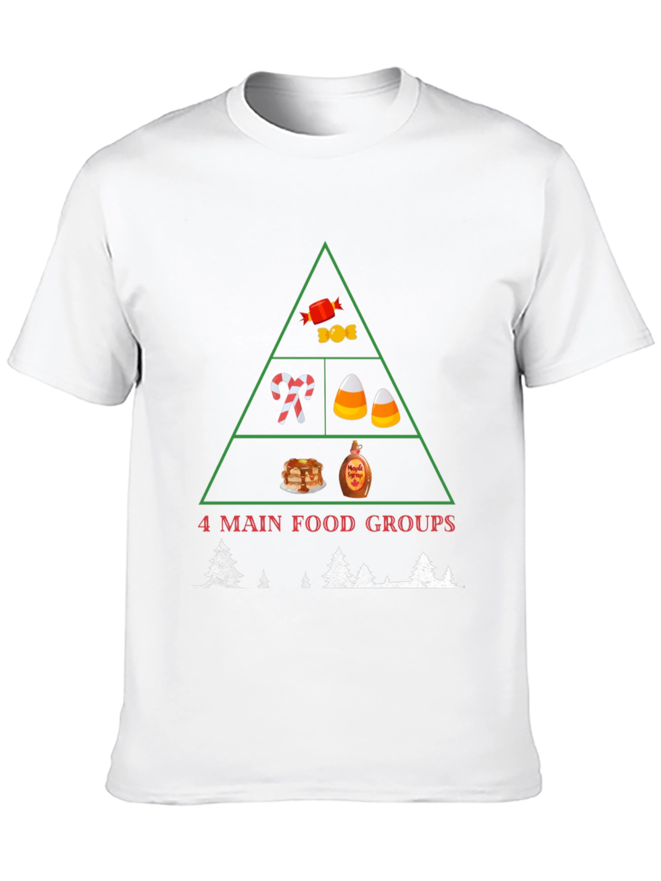 4 Main Food Groups Christmas T-Shirt