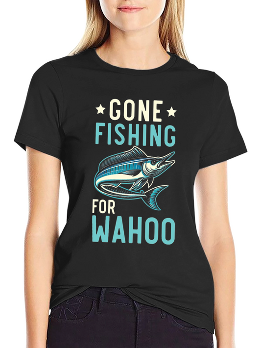 Gone Fishing for Wahoo Graphic Tee - Black