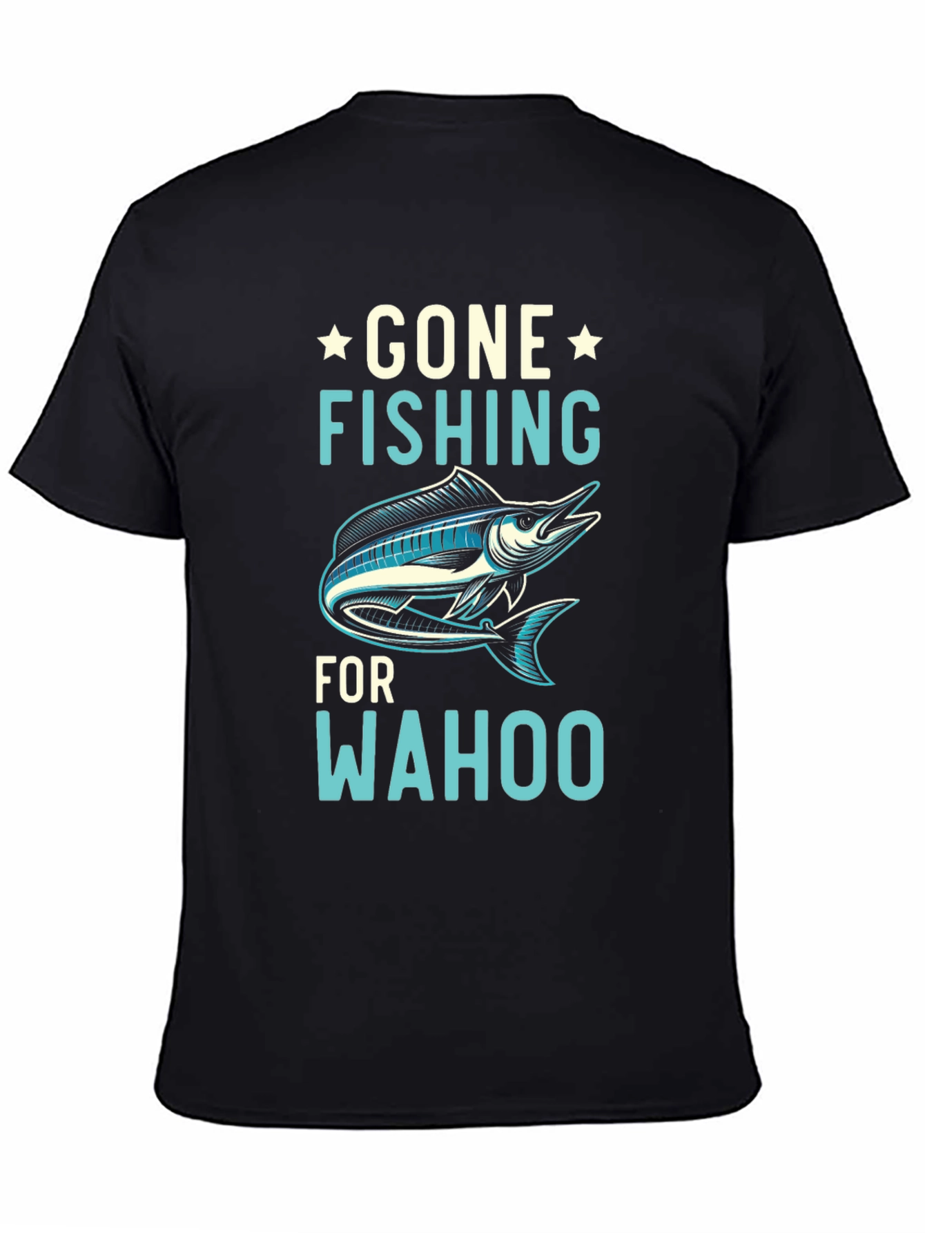 Gone Fishing for Wahoo Graphic Tee - Black