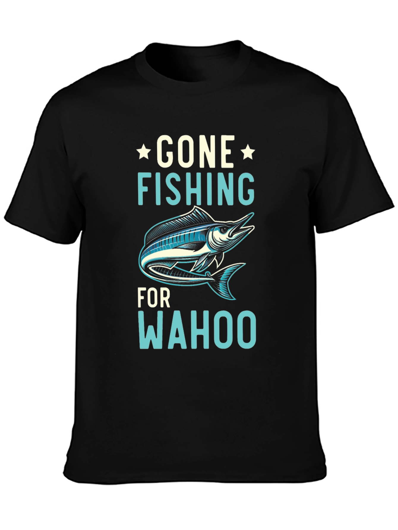 Gone Fishing for Wahoo Graphic Tee - Black