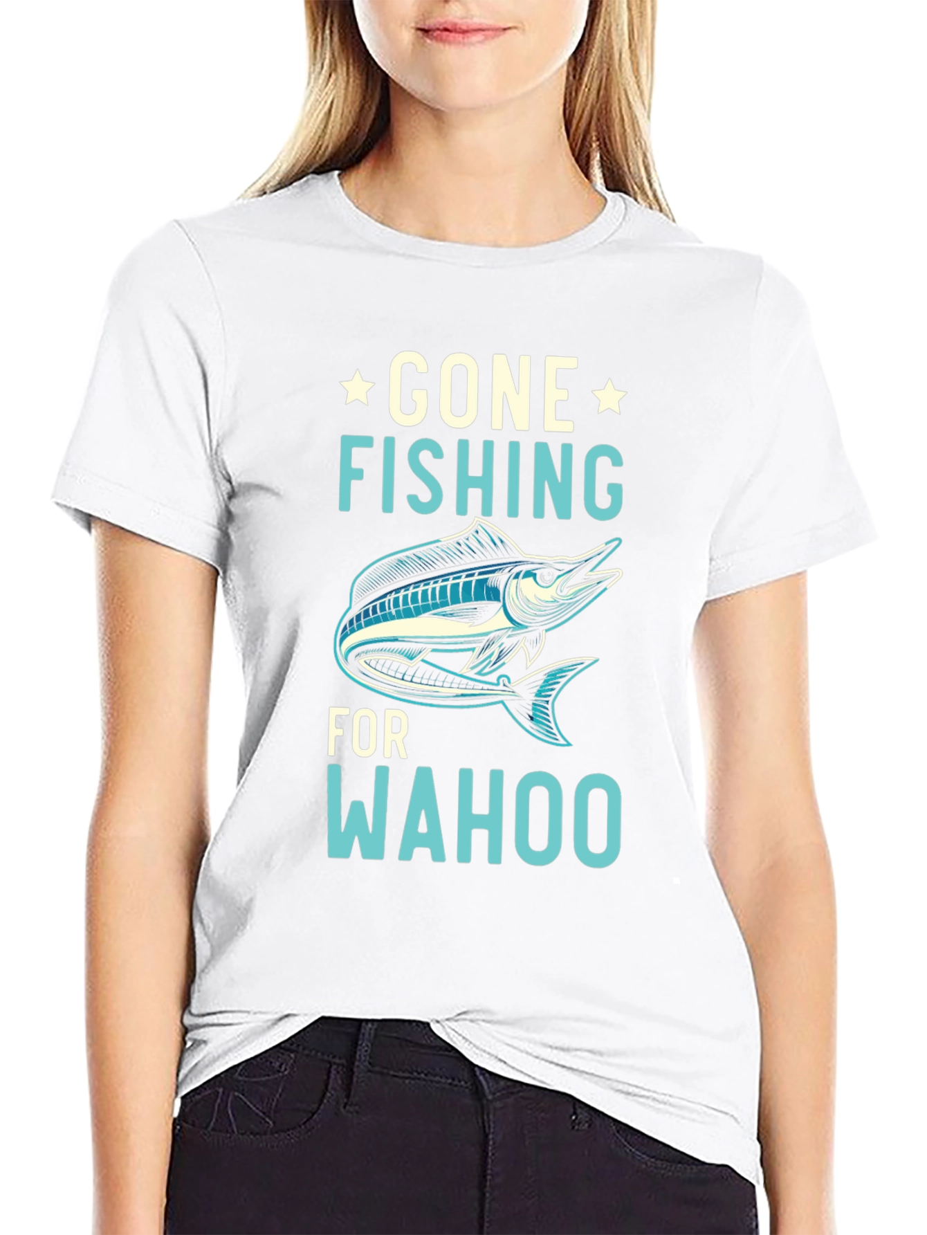 Gone Fishing for Wahoo Graphic Tee - Black