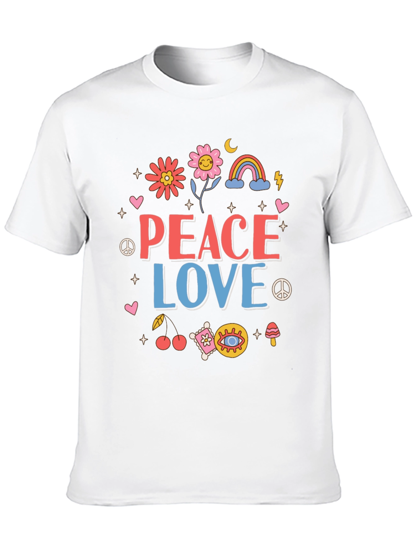 Peace Love Graphic Tee - Retro Style
