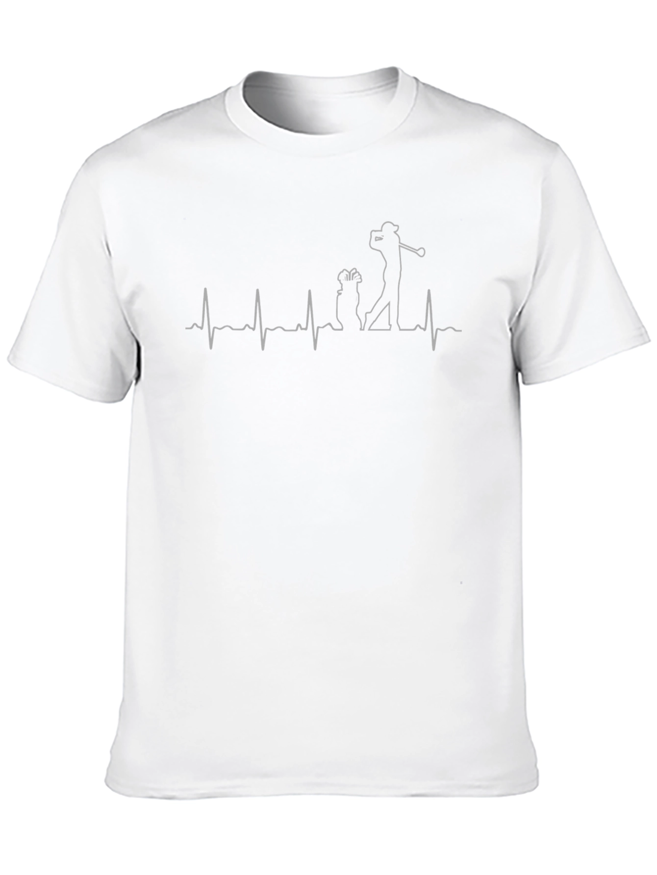 Golf Heartbeat T-Shirt - Black Unique Design
