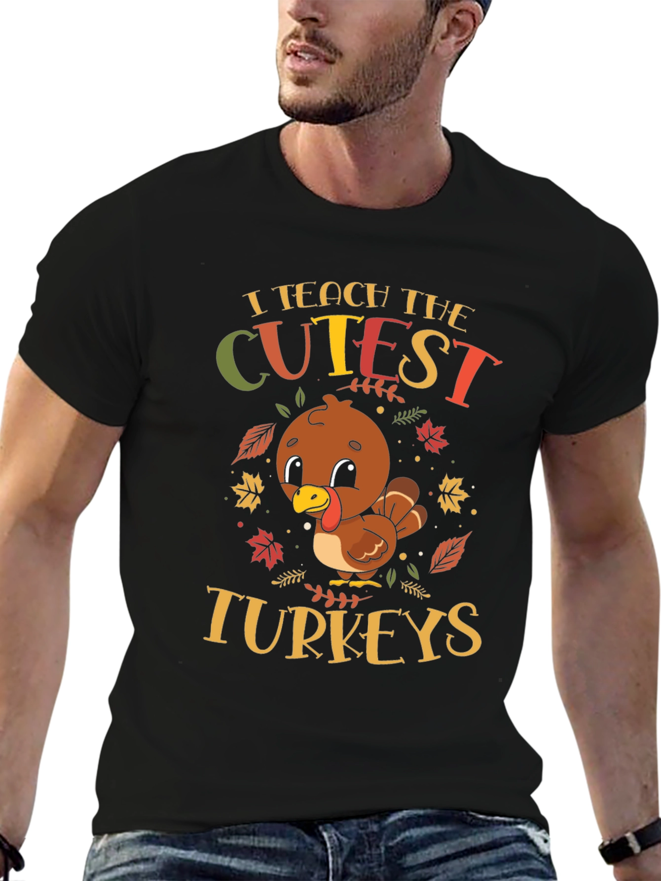 Cute Teacher Thanksgiving Turkey T-Shirt
