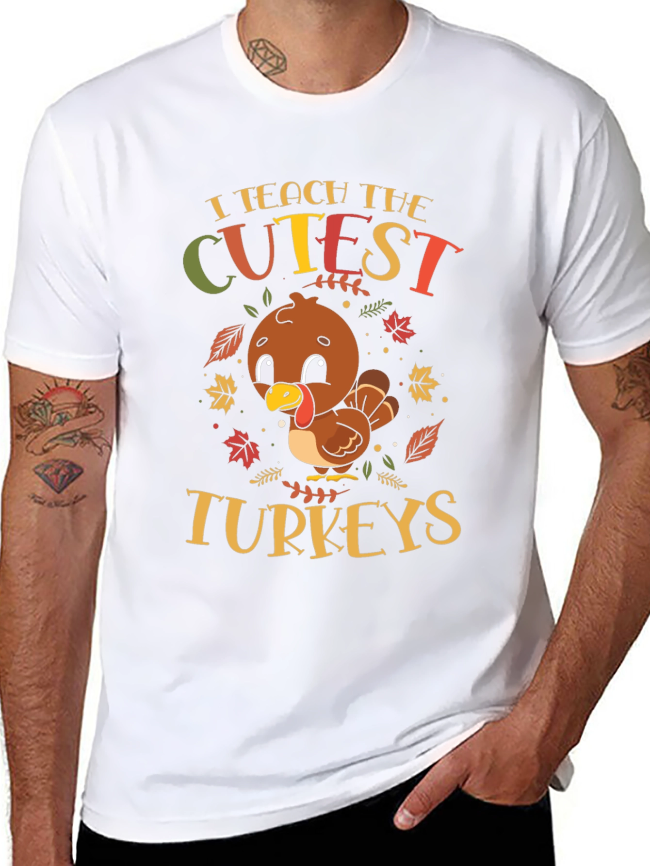Cute Teacher Thanksgiving Turkey T-Shirt