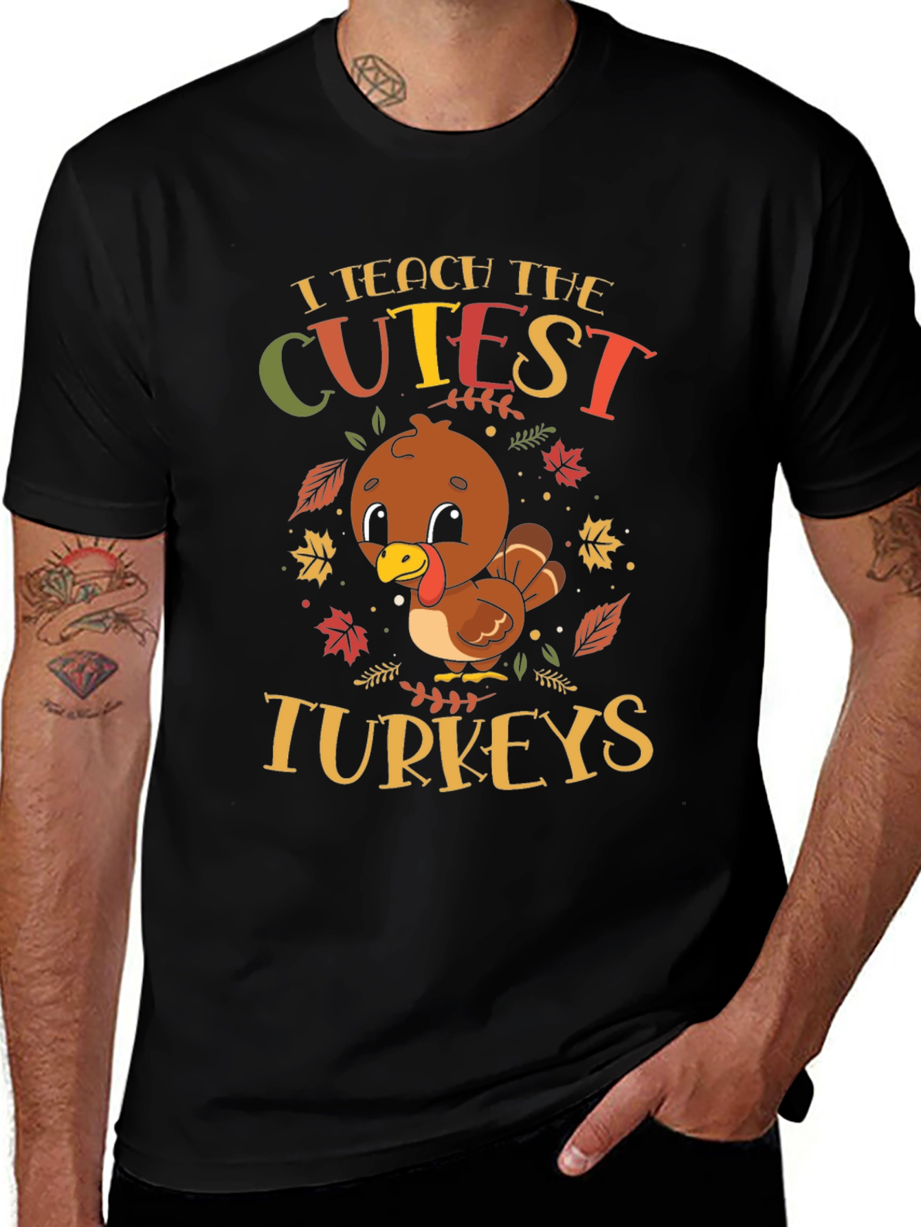 Cute Teacher Thanksgiving Turkey T-Shirt