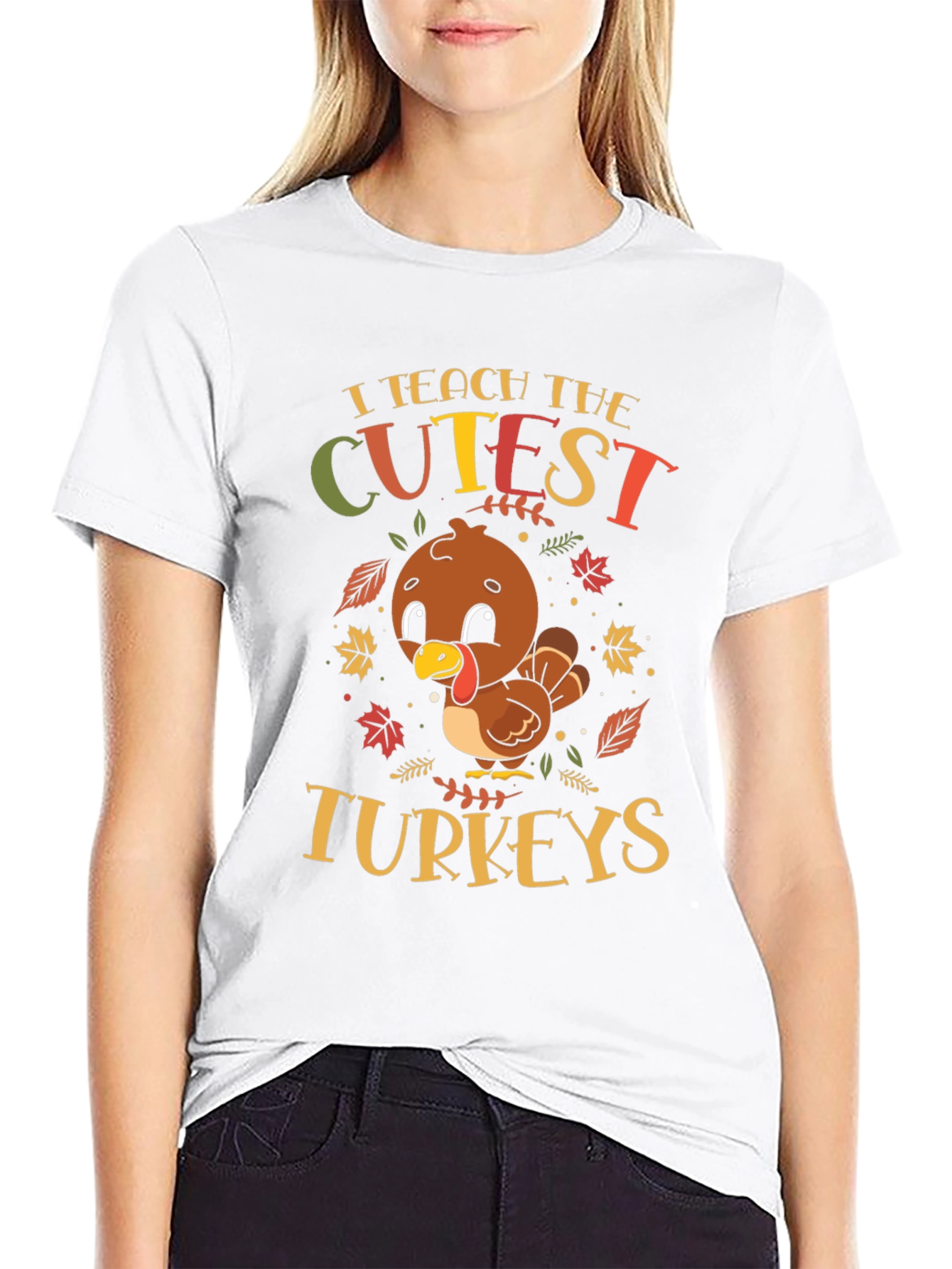 Cute Teacher Thanksgiving Turkey T-Shirt