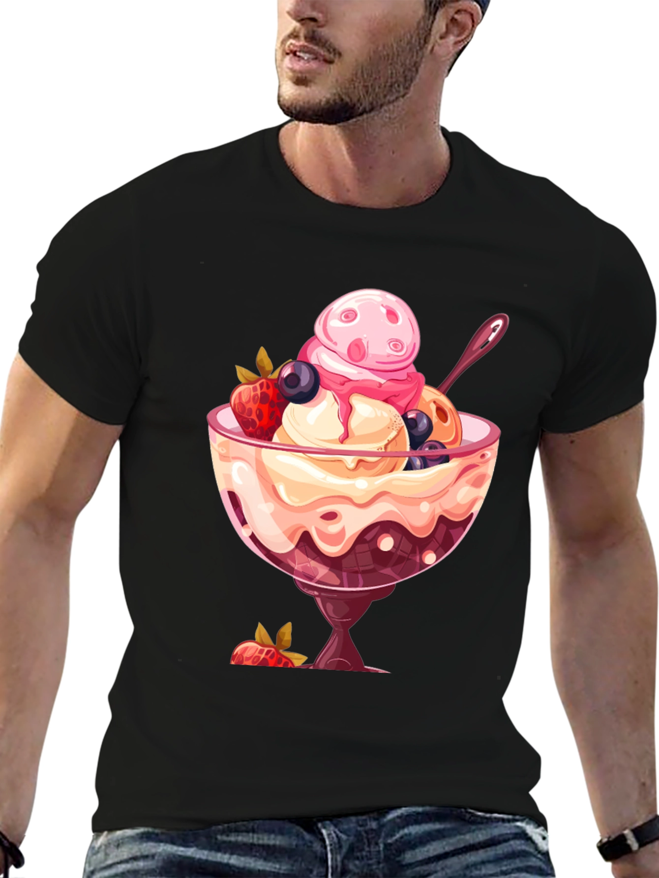 Ice Cream Sundae Graphic T-Shirt