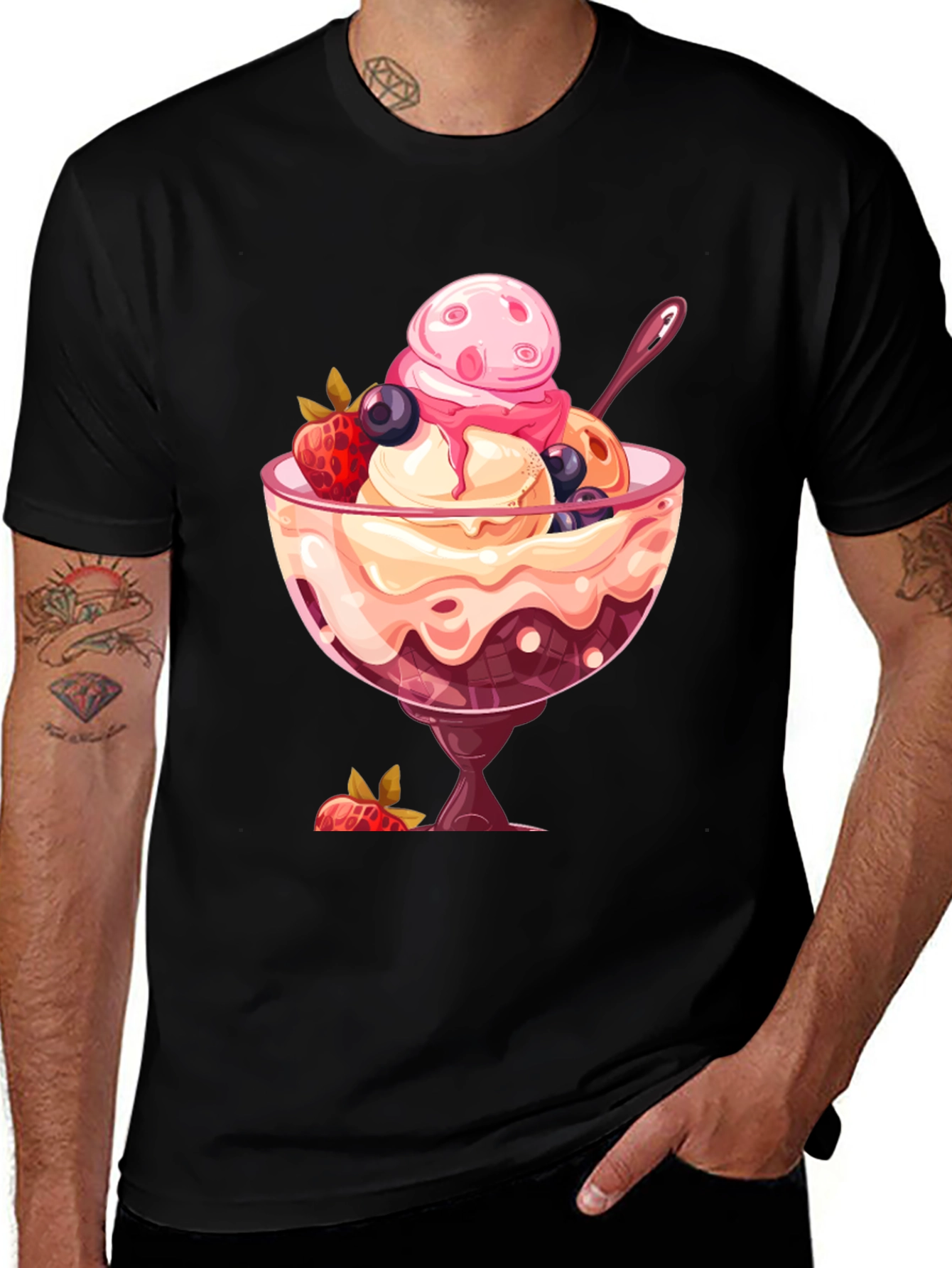 Ice Cream Sundae Graphic T-Shirt