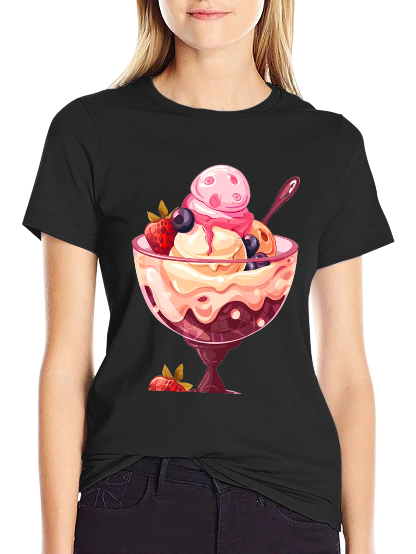 Ice Cream Sundae Graphic T-Shirt