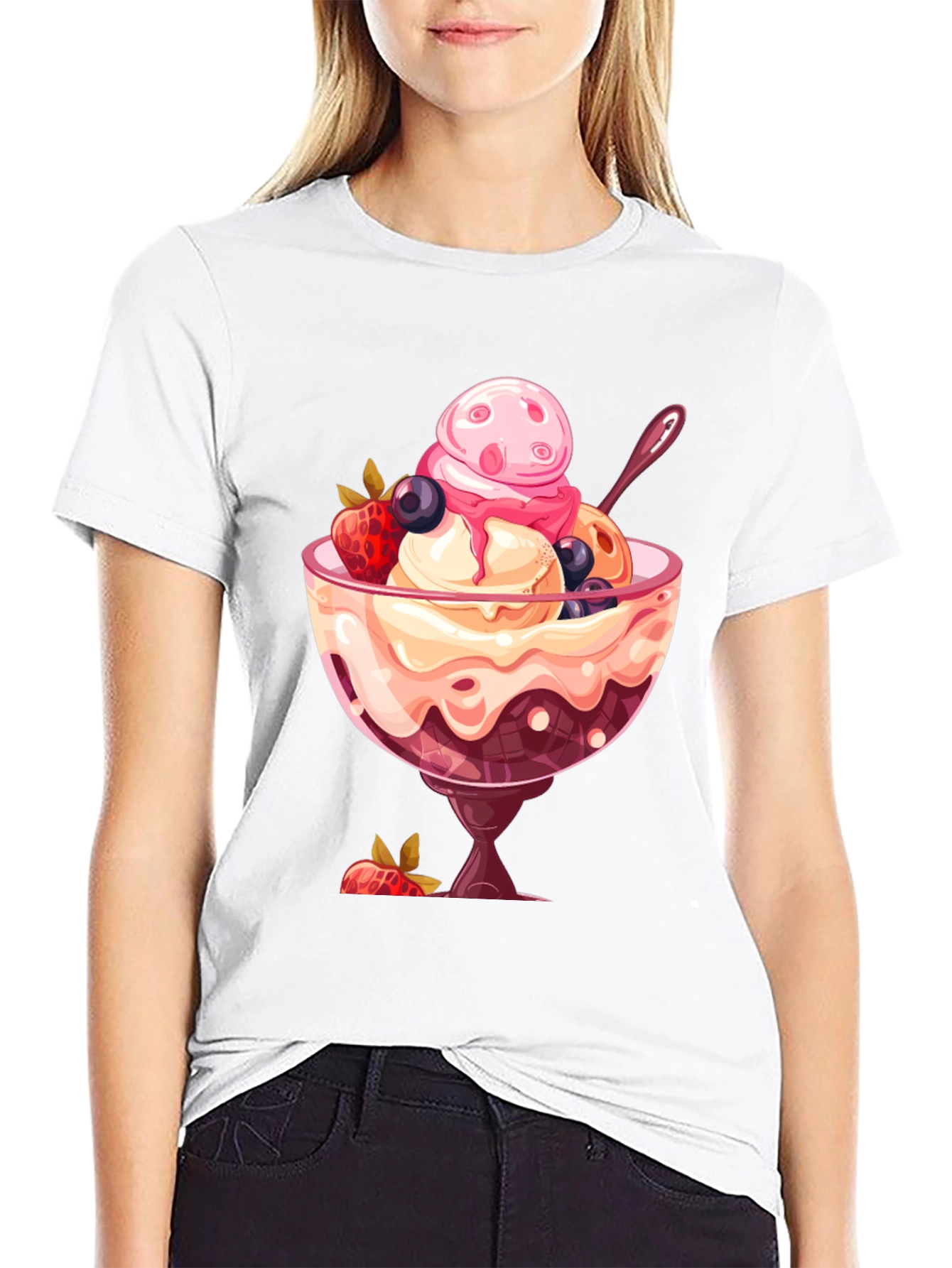 Ice Cream Sundae Graphic T-Shirt