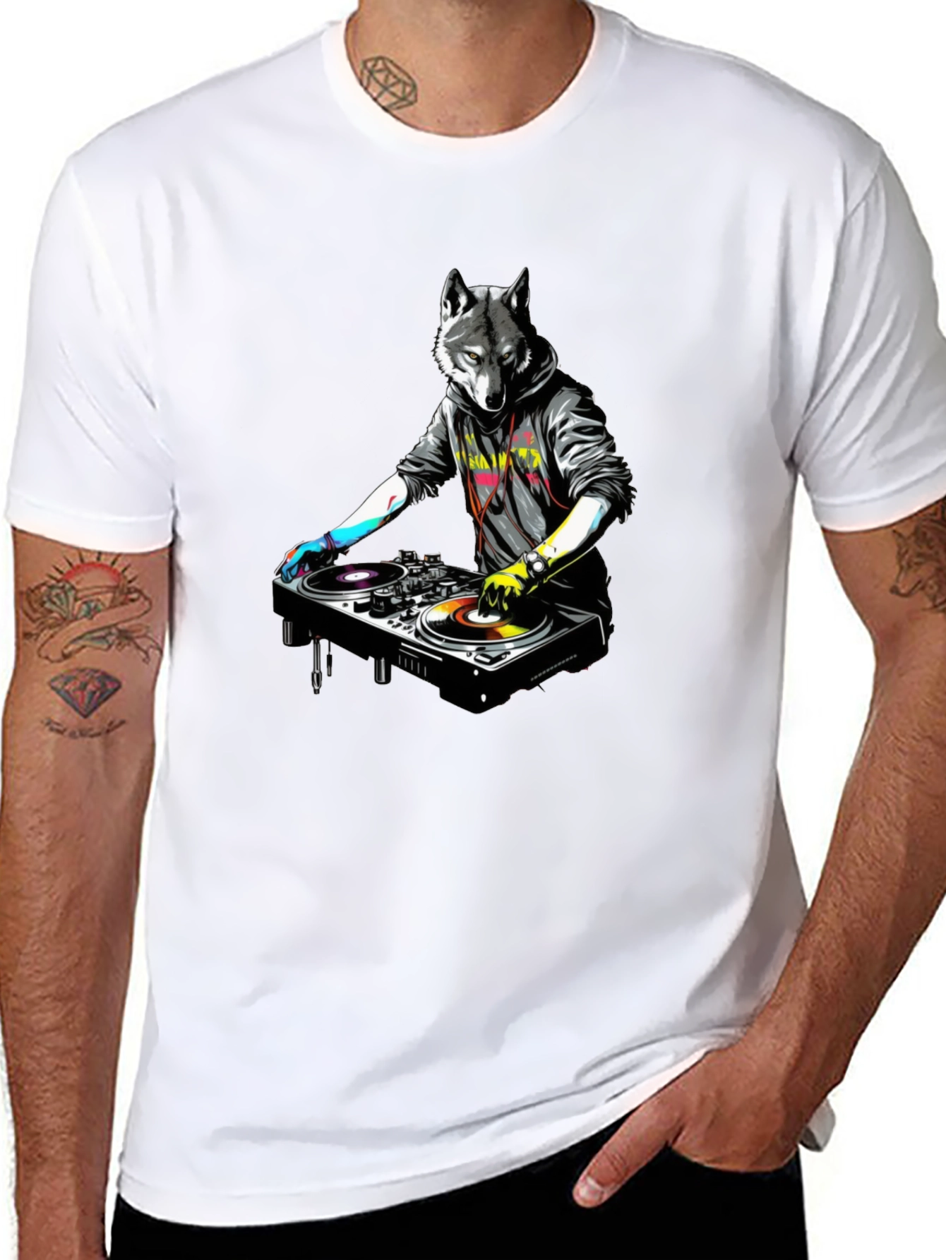 DJ Wolf Graphic Tee - Cool Urban Style
