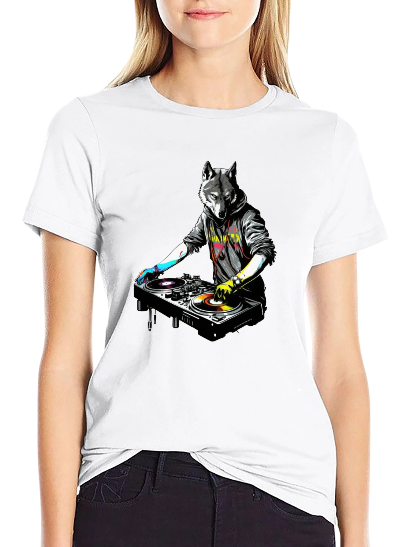 DJ Wolf Graphic Tee - Cool Urban Style