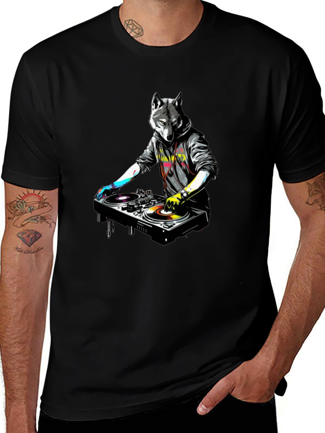 DJ Wolf Graphic Tee - Cool Urban Style
