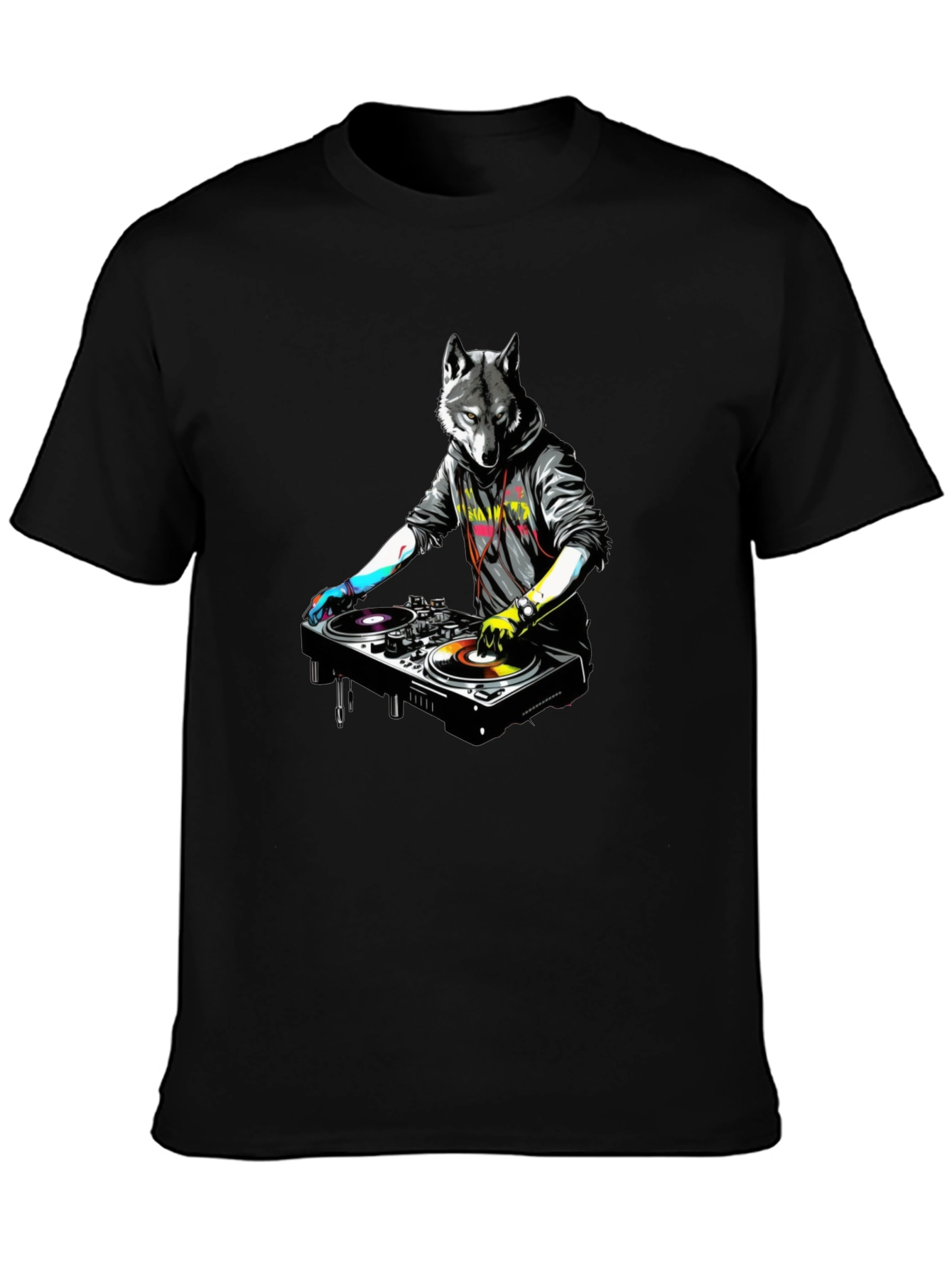 DJ Wolf Graphic Tee - Cool Urban Style