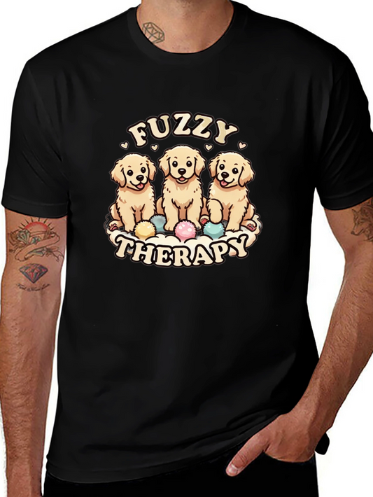 Fuzzy Therapy Dog T-Shirt - Cute Golden Retriever Tee