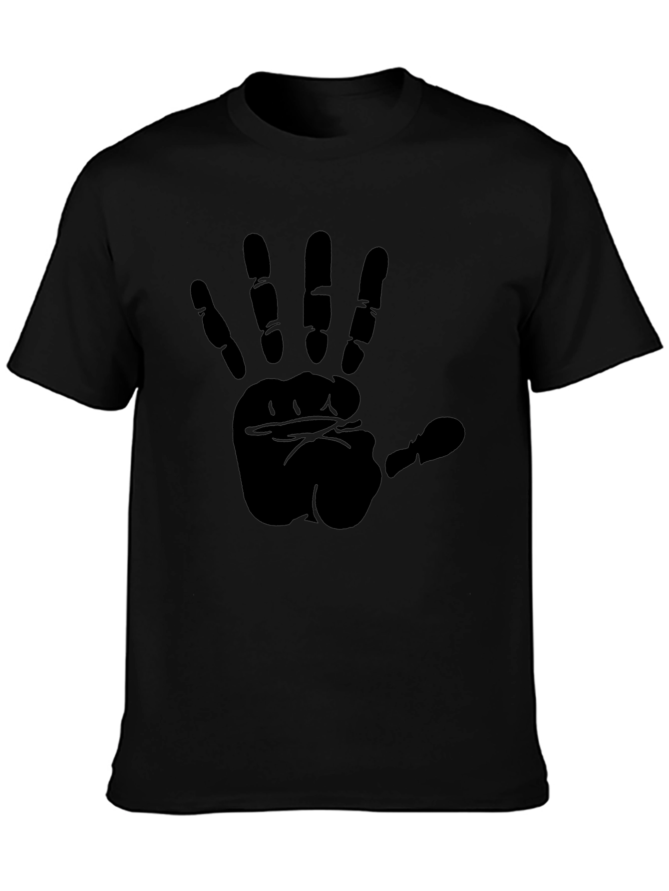 Bold Handprint Black T-Shirt