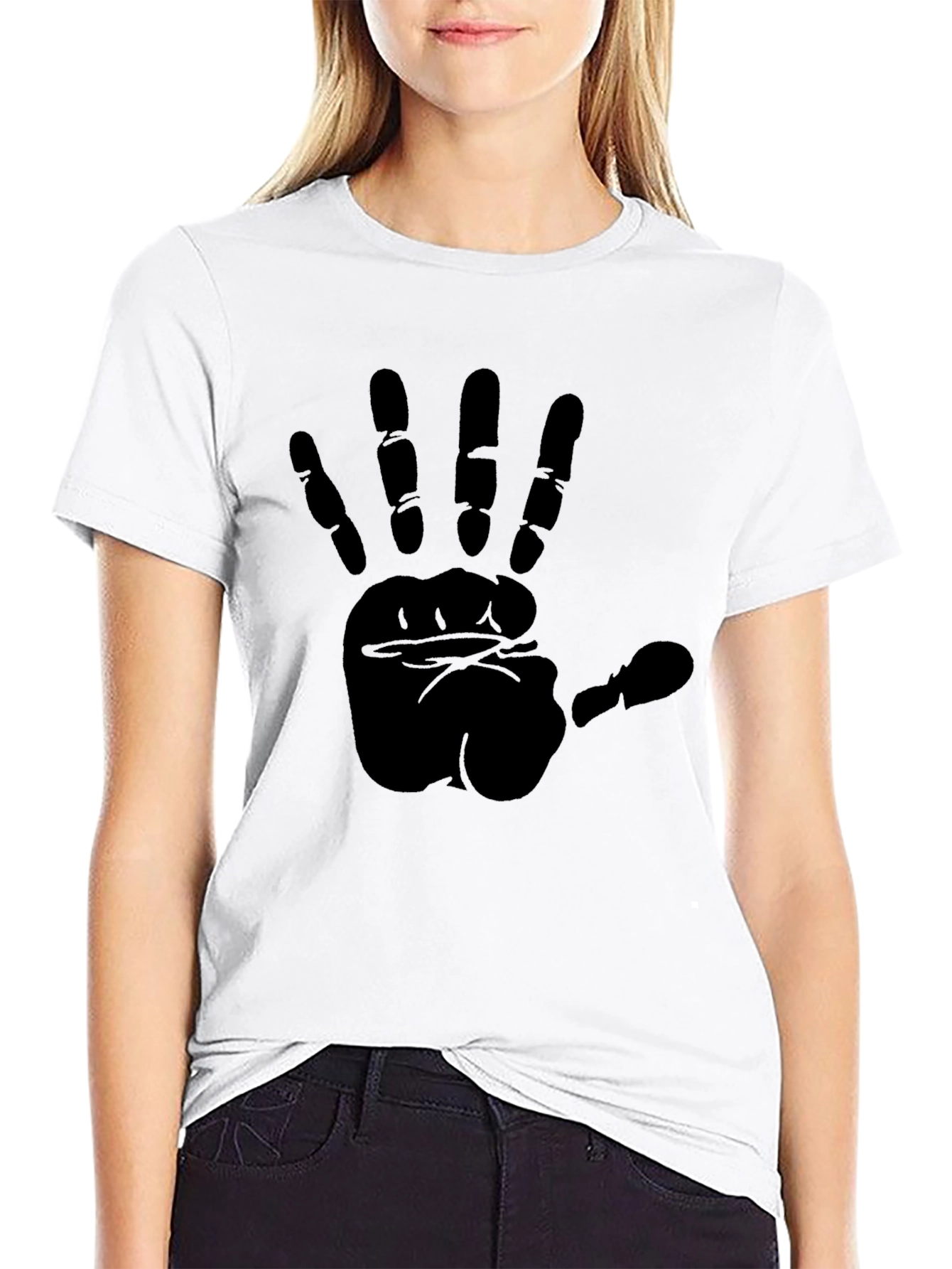 Bold Handprint Black T-Shirt