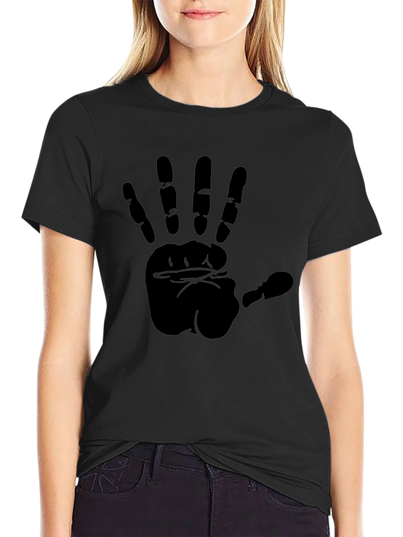 Bold Handprint Black T-Shirt
