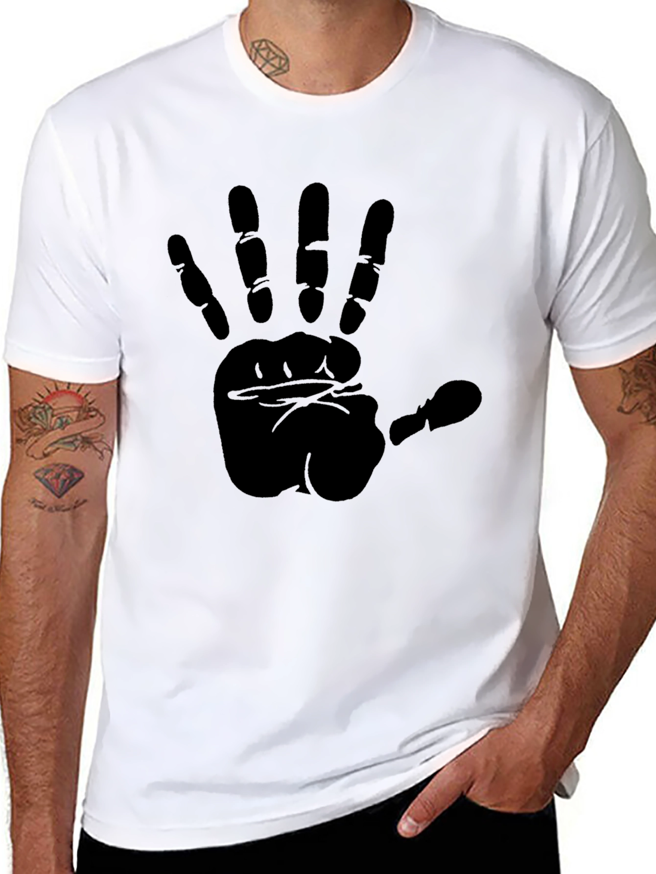 Bold Handprint Black T-Shirt