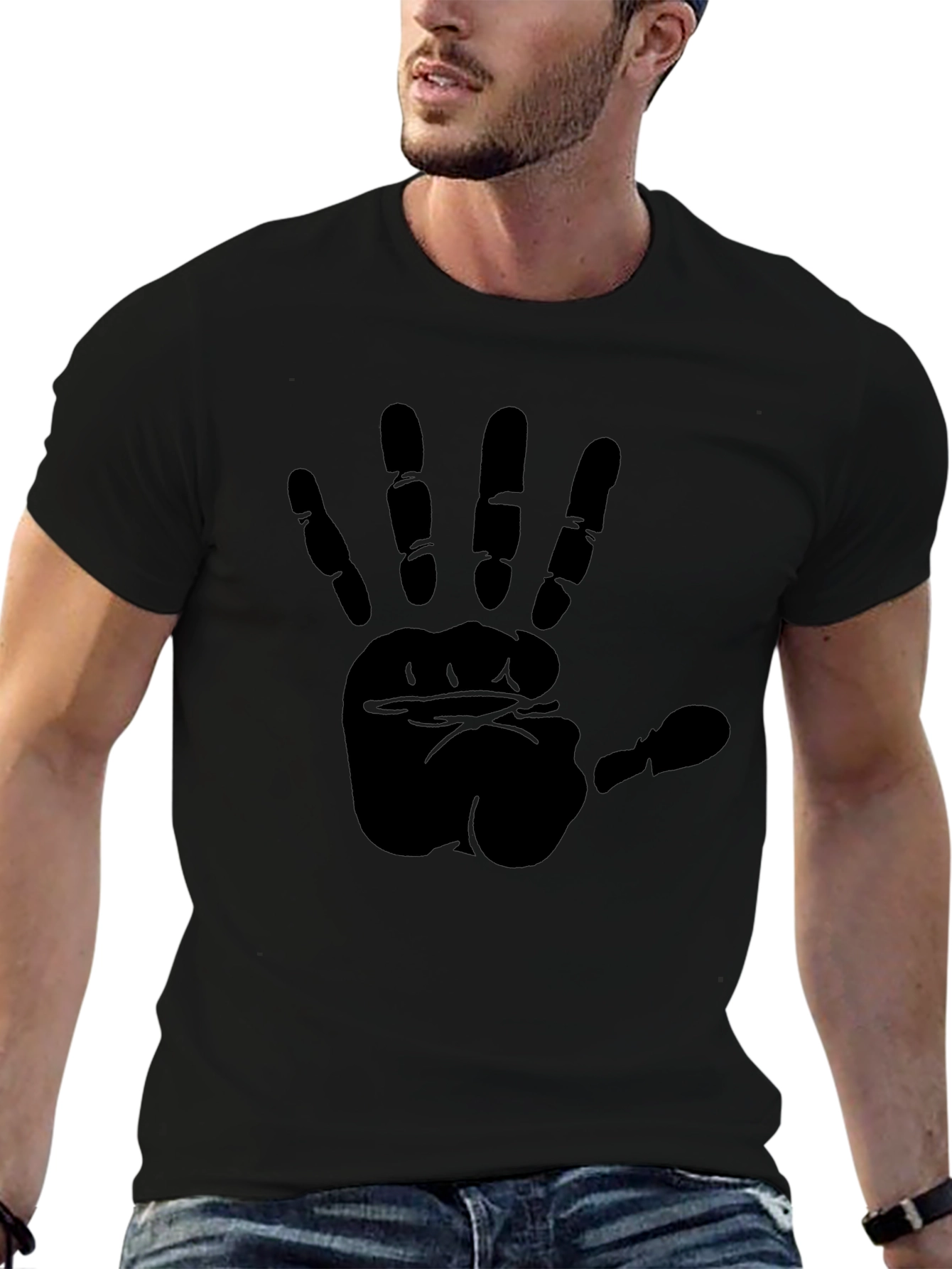 Bold Handprint Black T-Shirt