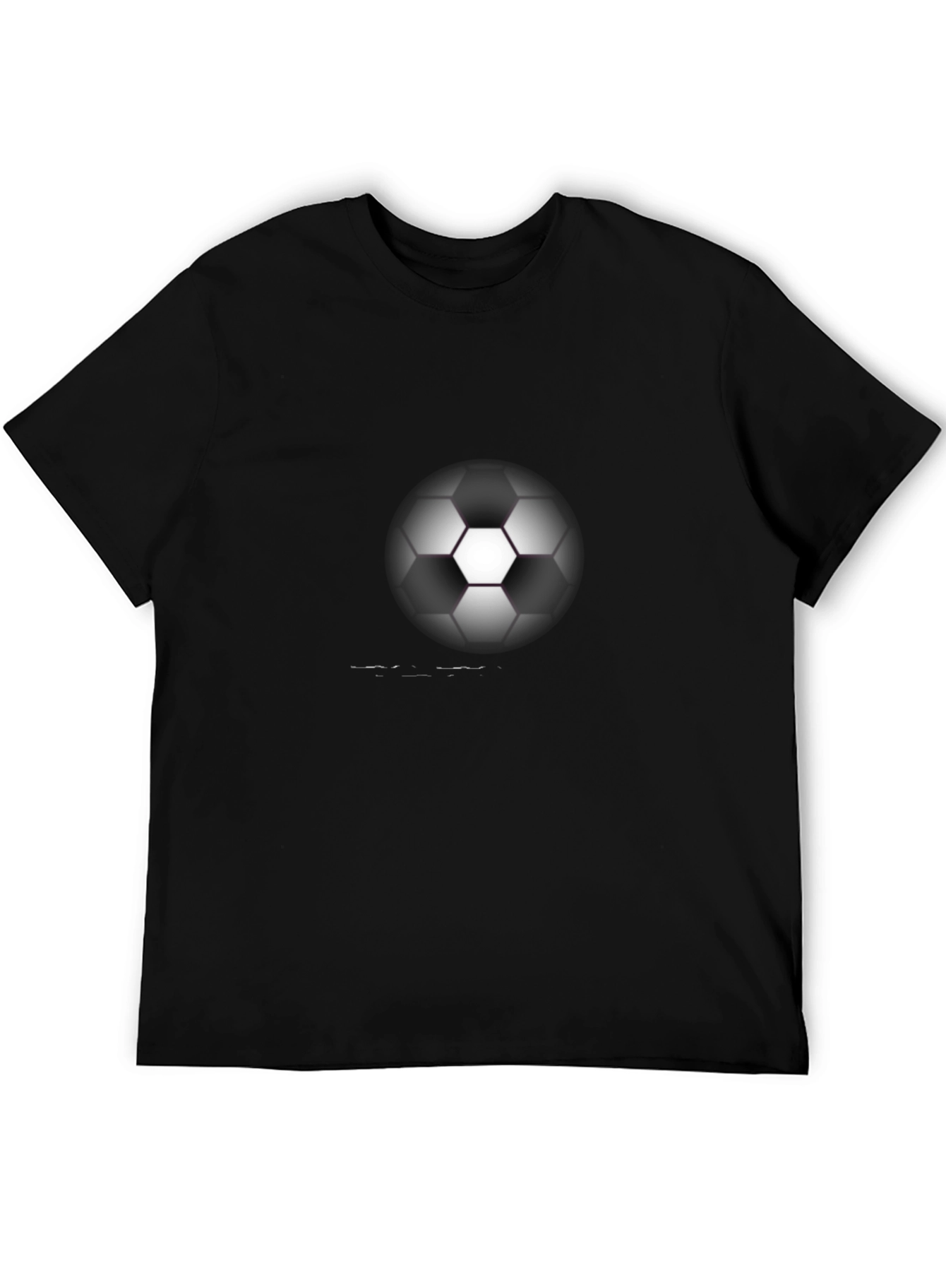 Soccer Ball Graphic Tee - Black Cotton Comfort
