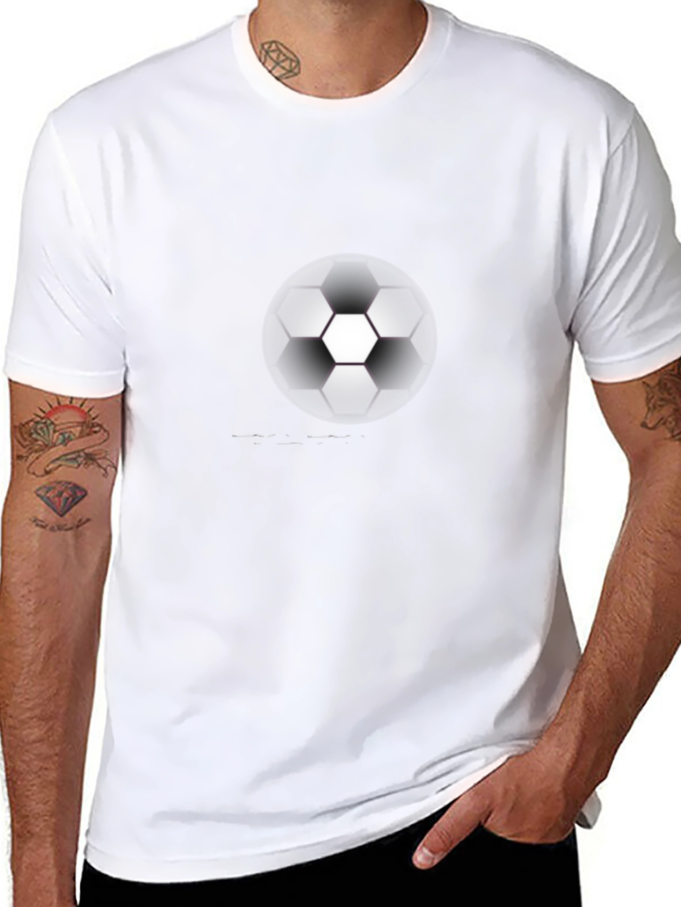 Soccer Ball Graphic Tee - Black Cotton Comfort