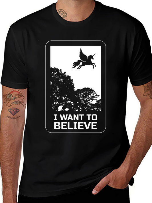 I Want to Believe Unicorn Graphic Tee - Black