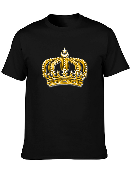 Golden Crown Graphic Tee - Premium Black T-Shirt