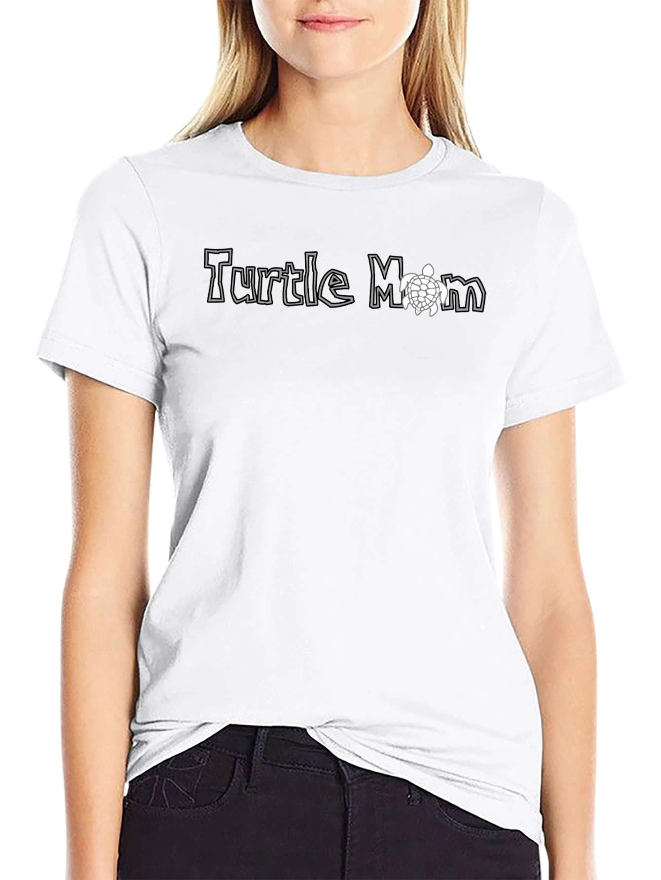 Turtle Mom Graphic Tee - Black