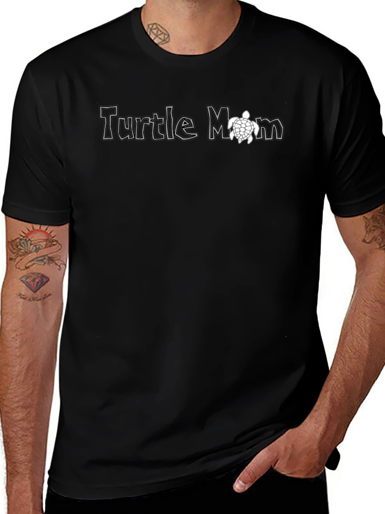 Turtle Mom Graphic Tee - Black