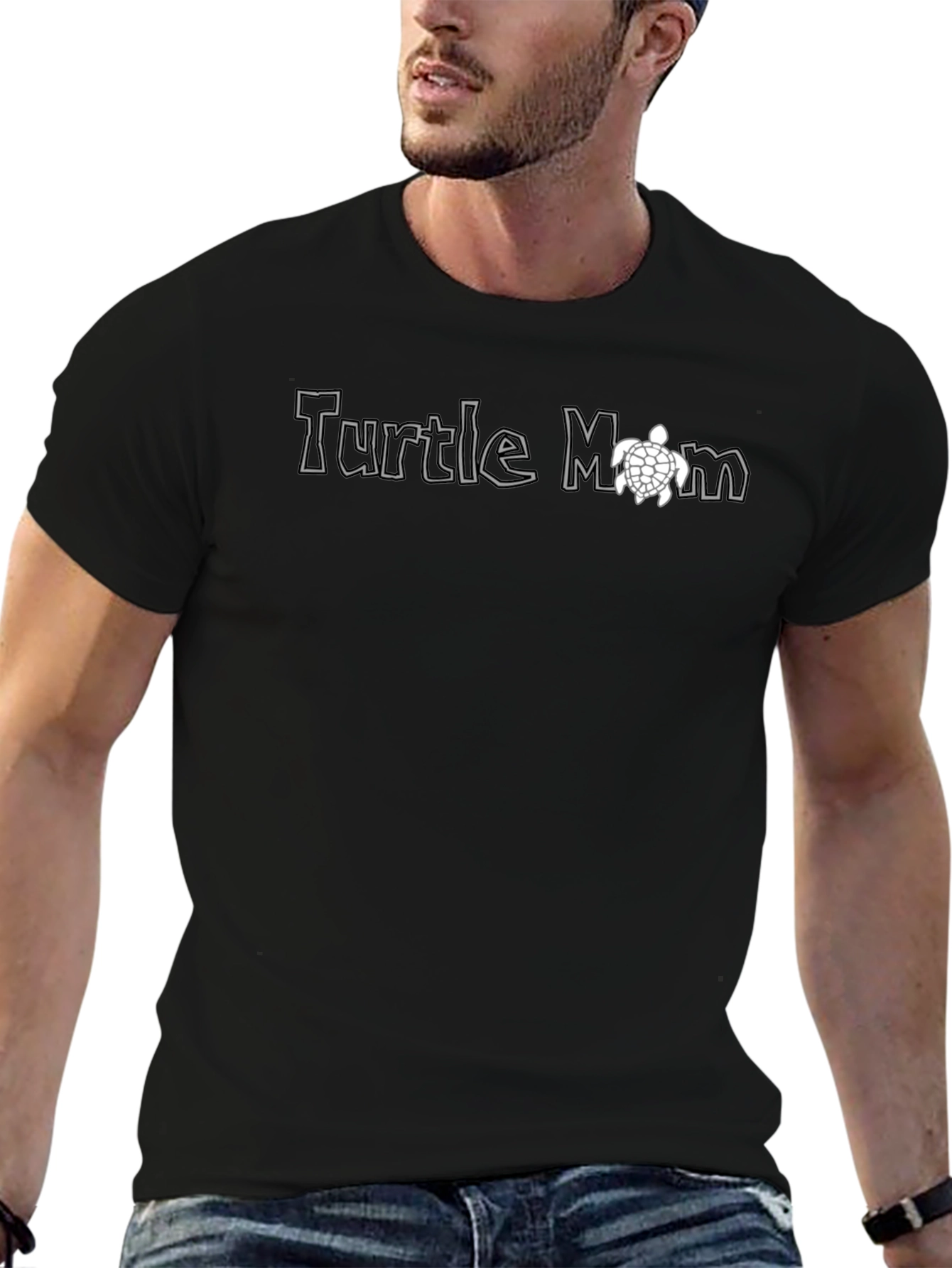 Turtle Mom Graphic Tee - Black