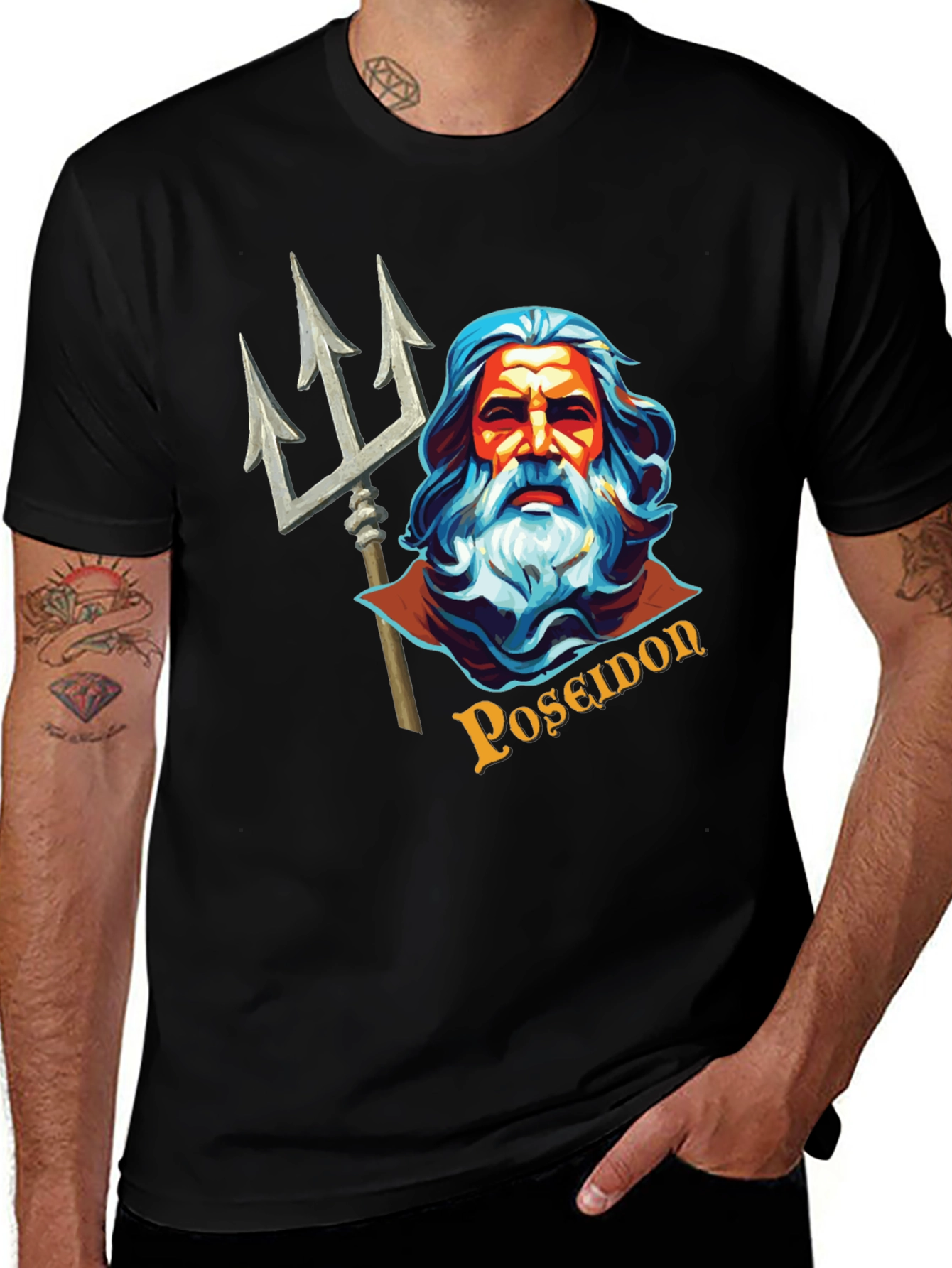 Poseidon Graphic Tee - Mythical Sea God T-Shirt