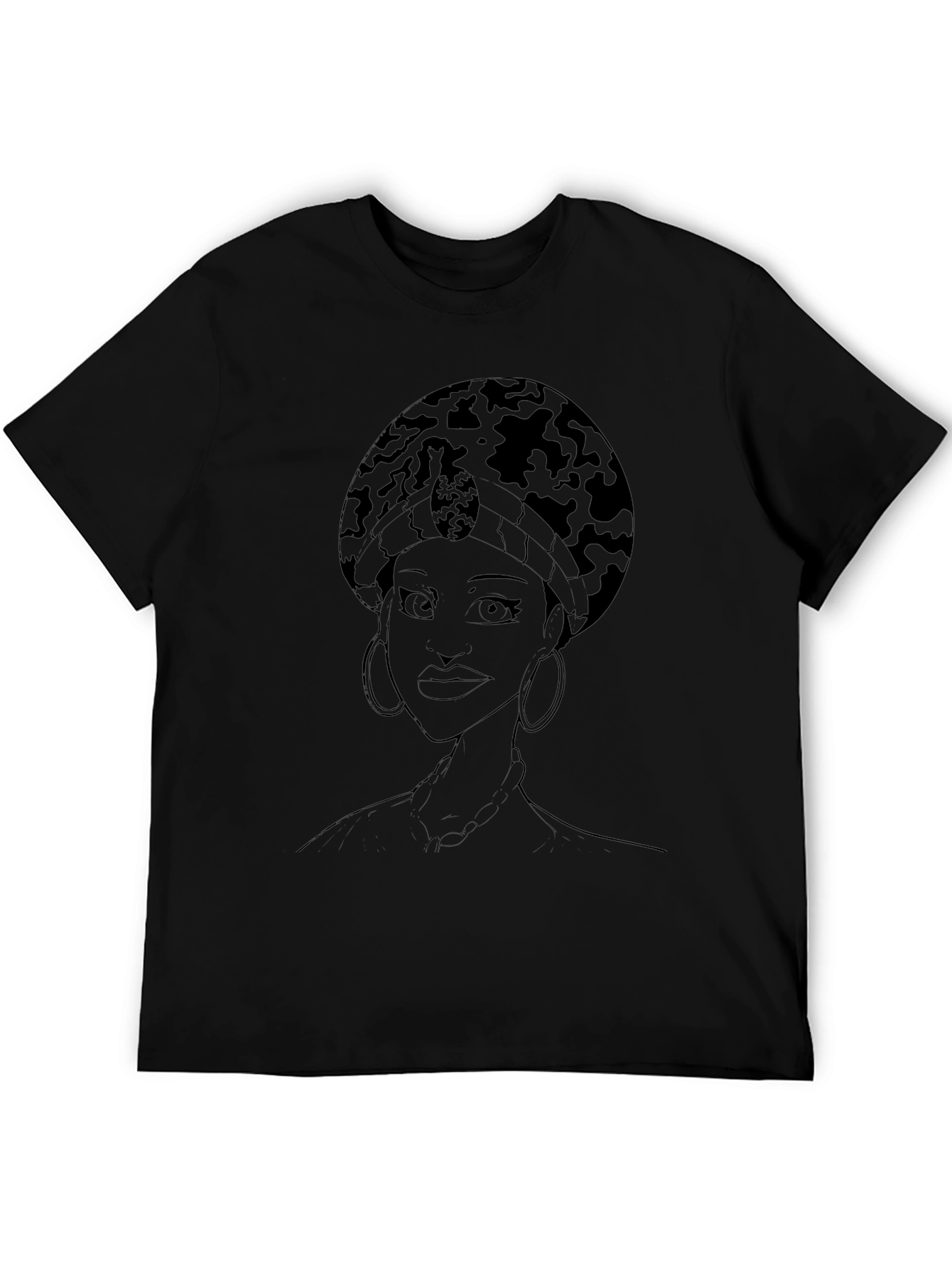Afro Queen Graphic Tee - Stylish Black T-Shirt