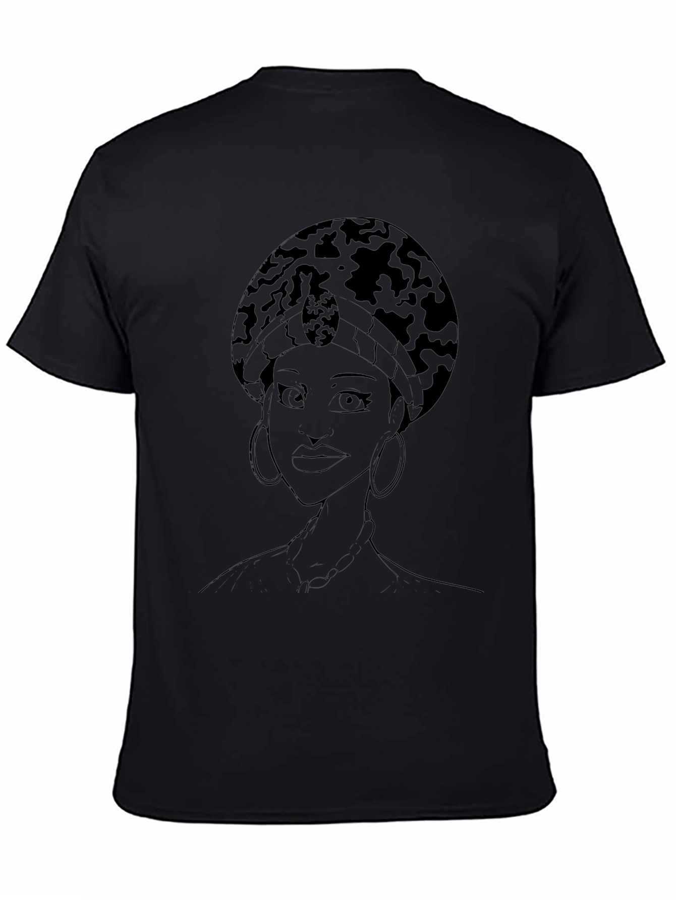 Afro Queen Graphic Tee - Stylish Black T-Shirt
