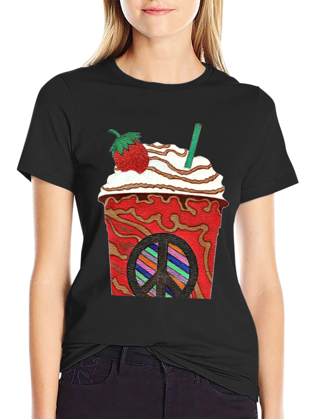 Strawberry Peace Sign T-Shirt