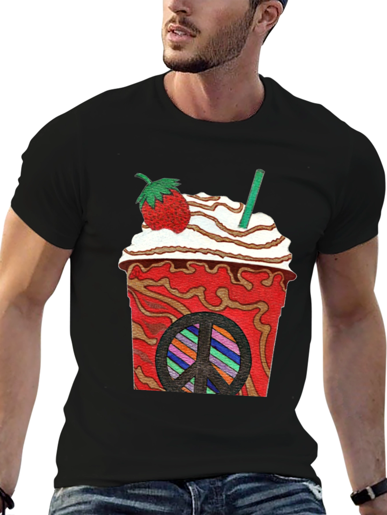 Strawberry Peace Sign T-Shirt