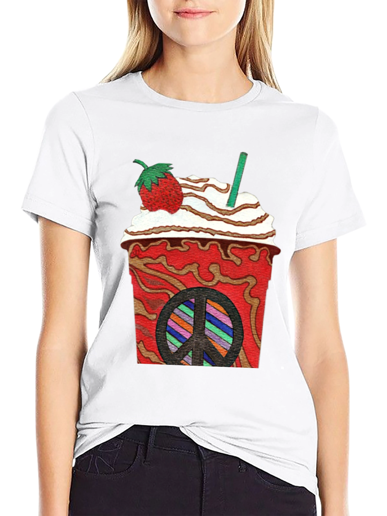 Strawberry Peace Sign T-Shirt