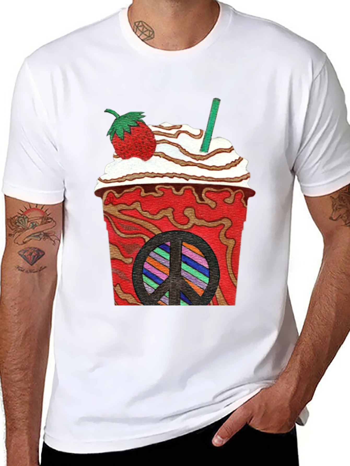 Strawberry Peace Sign T-Shirt