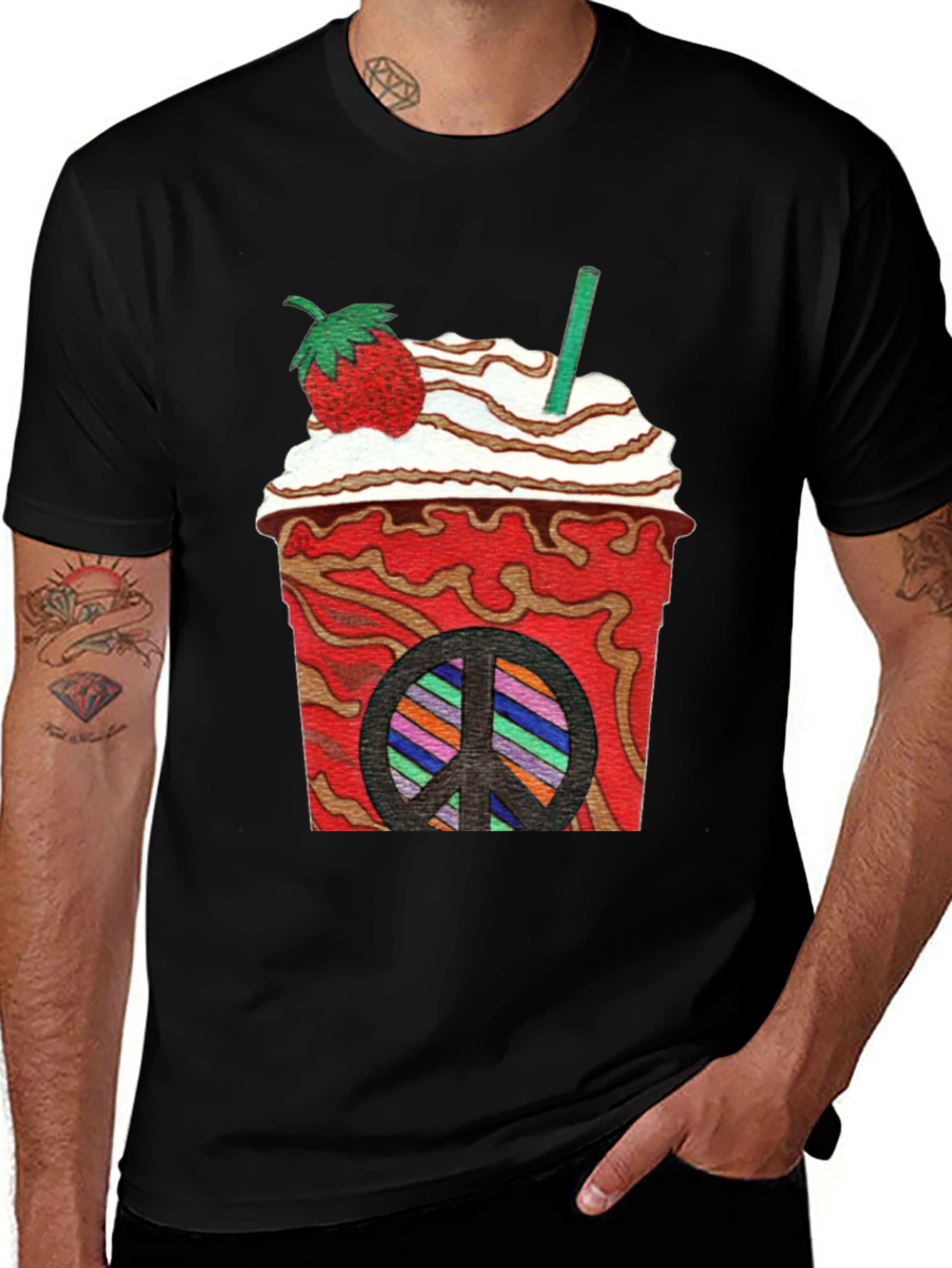 Strawberry Peace Sign T-Shirt