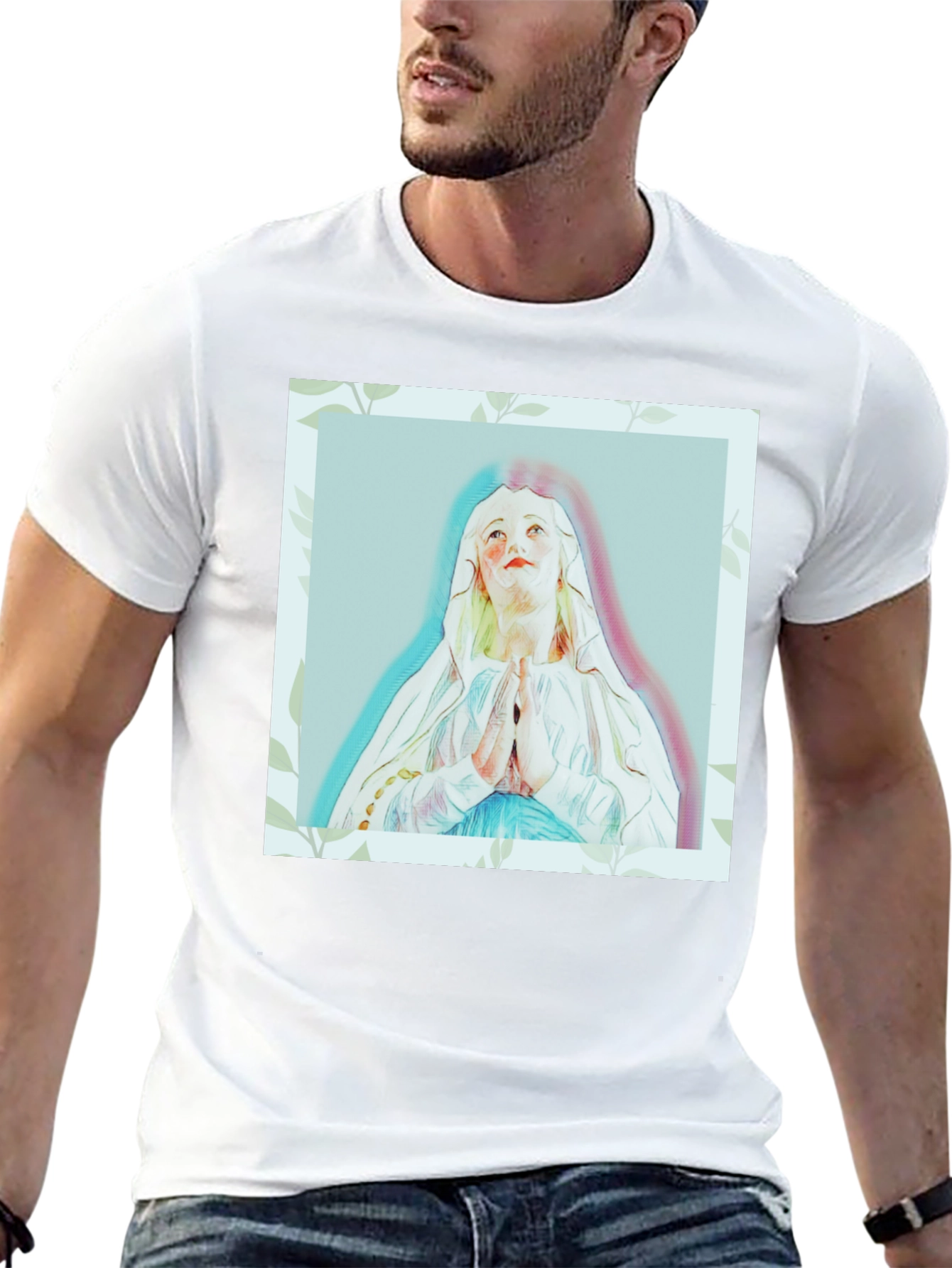 Religious Art T-Shirt - Virgin Mary Graphic Tee