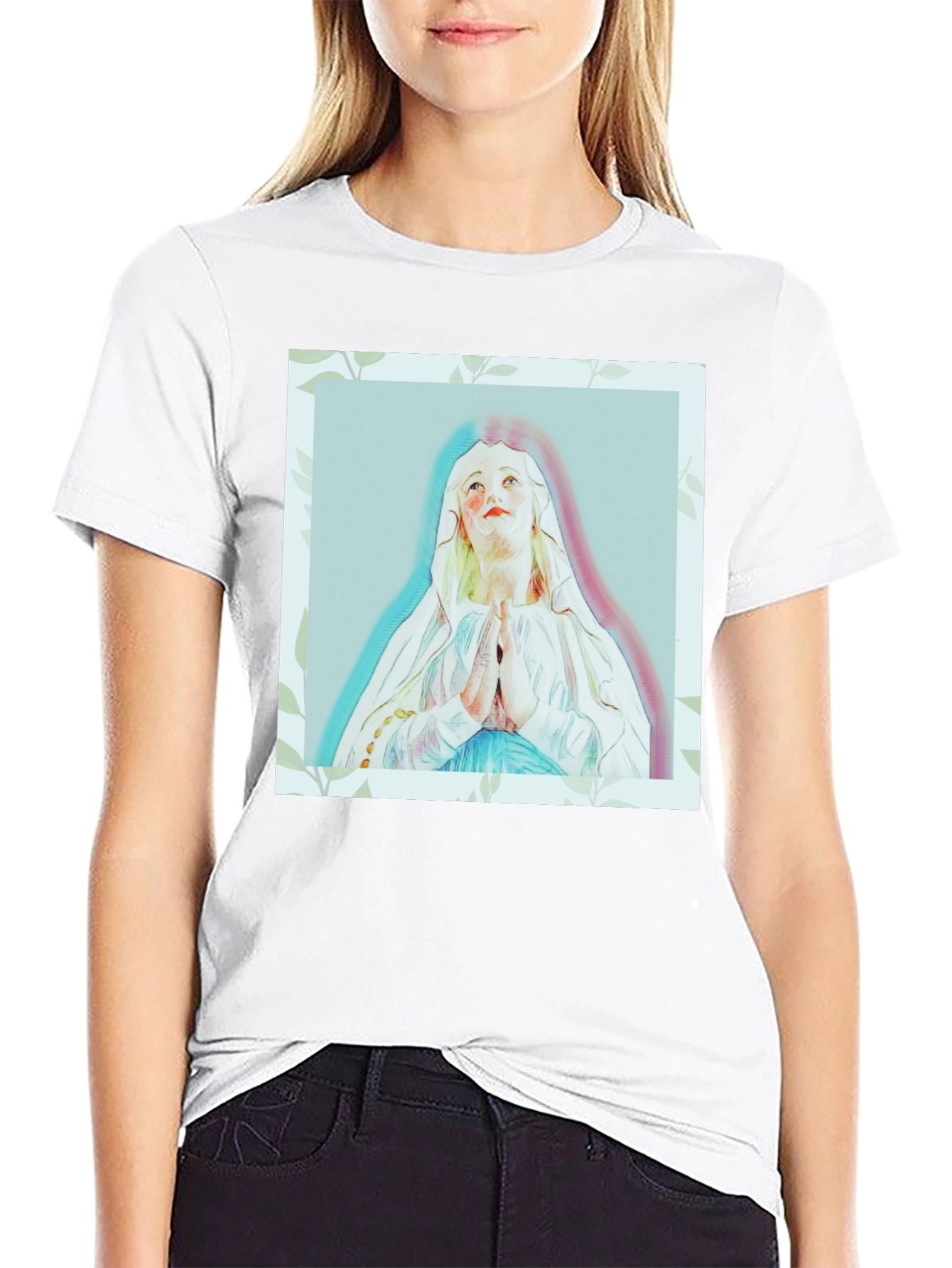 Religious Art T-Shirt - Virgin Mary Graphic Tee