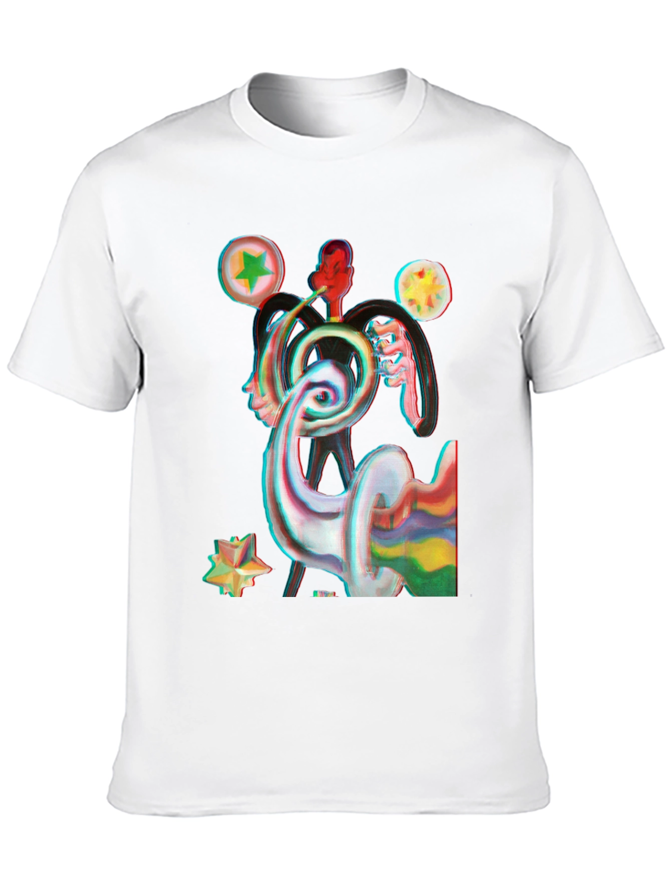 Abstract Graphic Print Black Tee