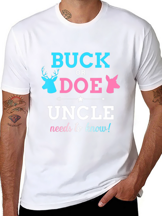 Buck or Doe Uncle Gender Reveal T-Shirt