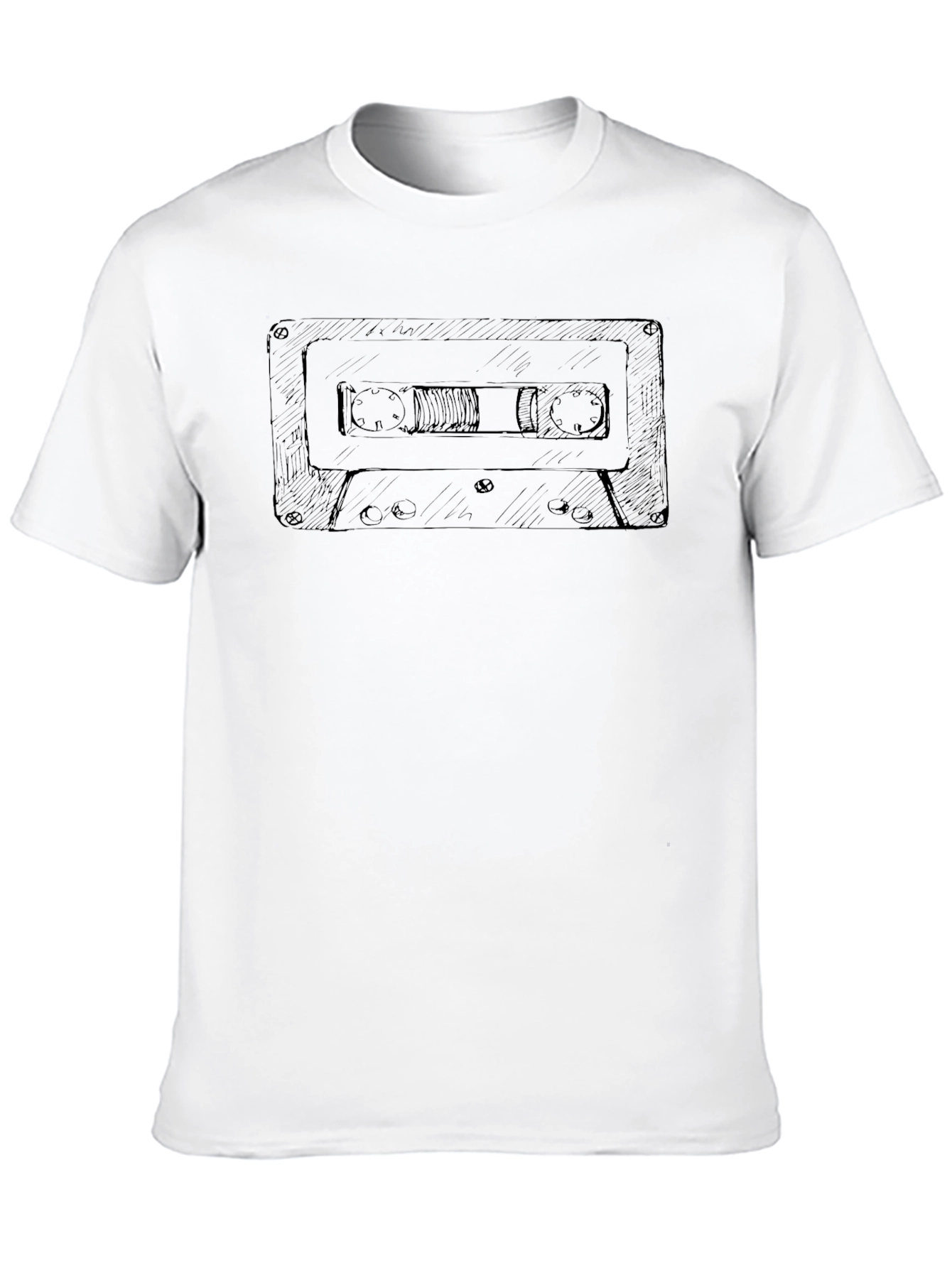 Retro Cassette Tape Graphic Black T-Shirt