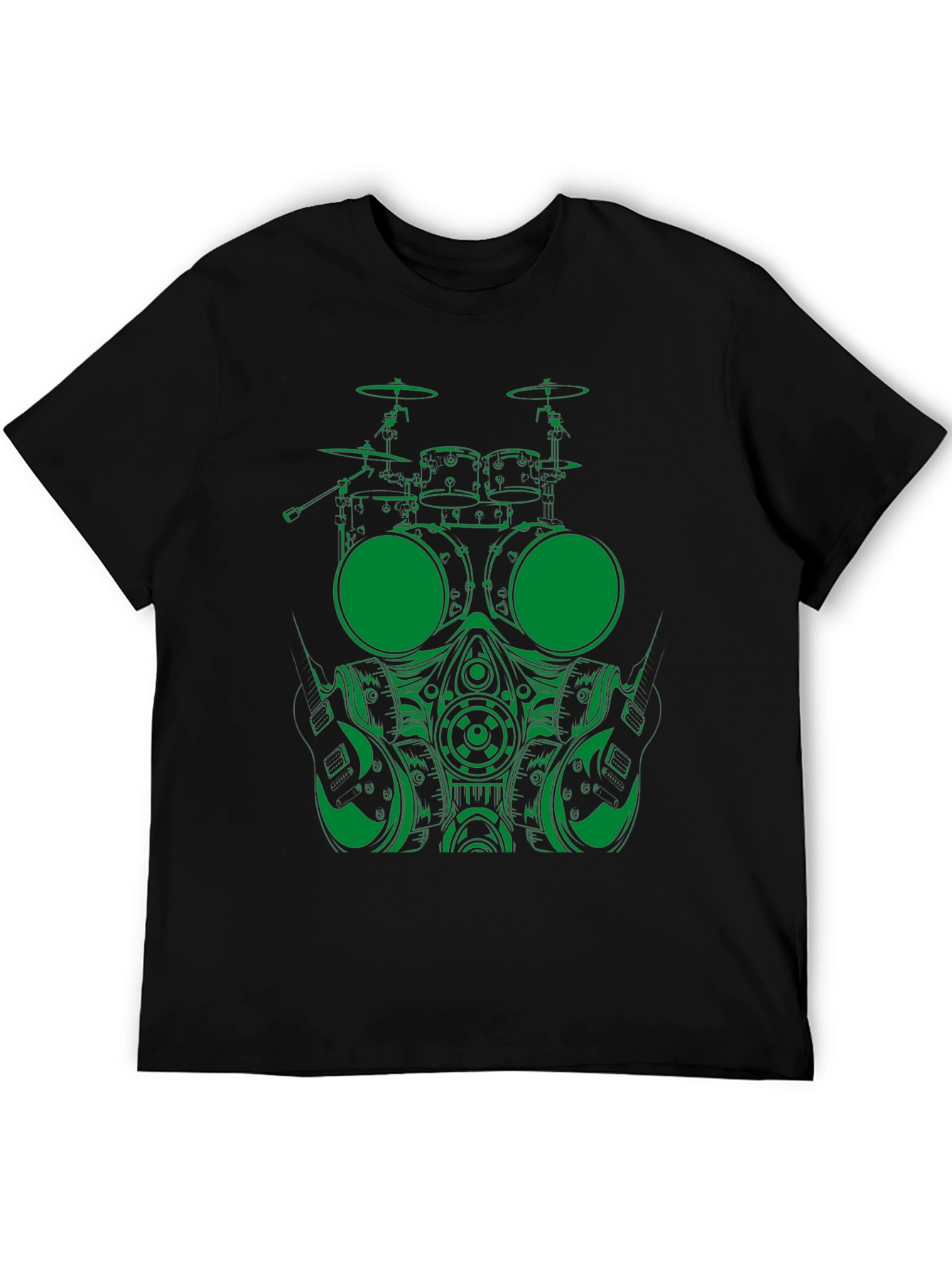 Drummer Gas Mask Graphic Tee - Black
