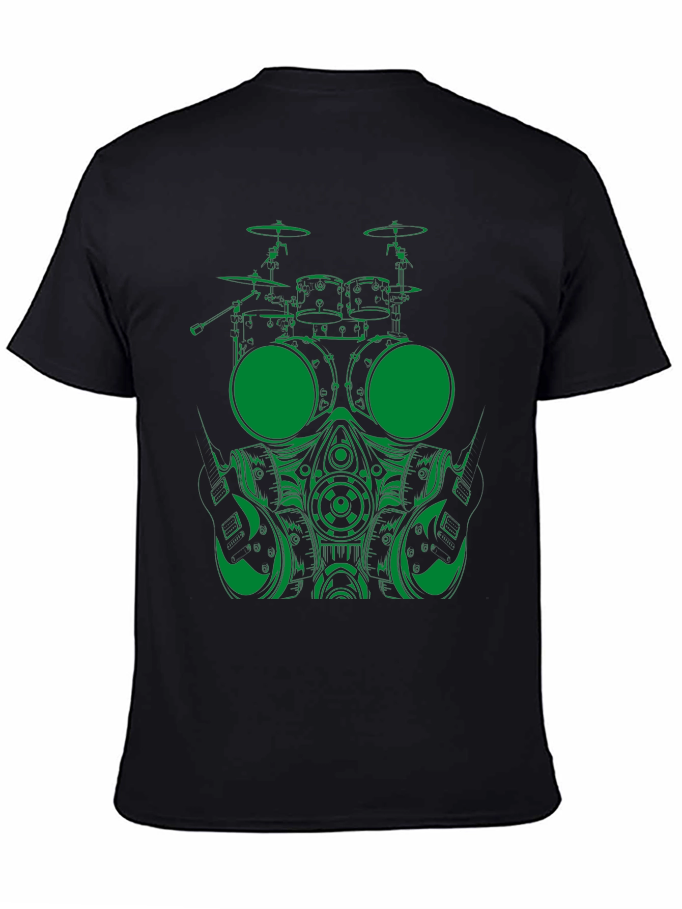Drummer Gas Mask Graphic Tee - Black